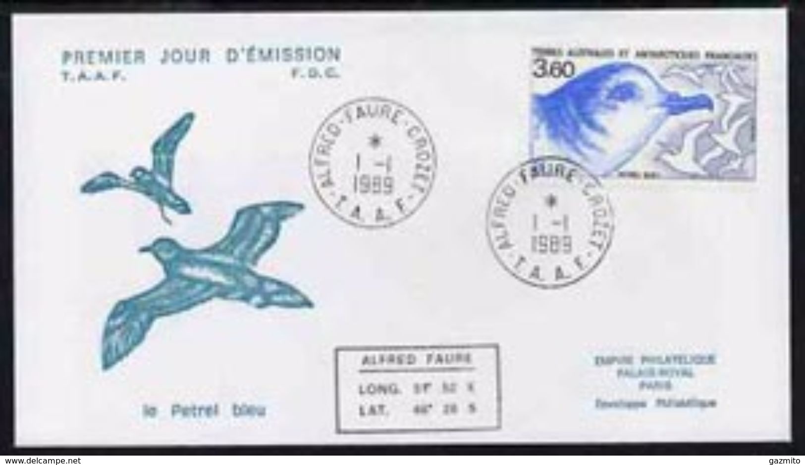 TAAF 1989, Flora And Fauna, Bird, FDC - Marine Web-footed Birds