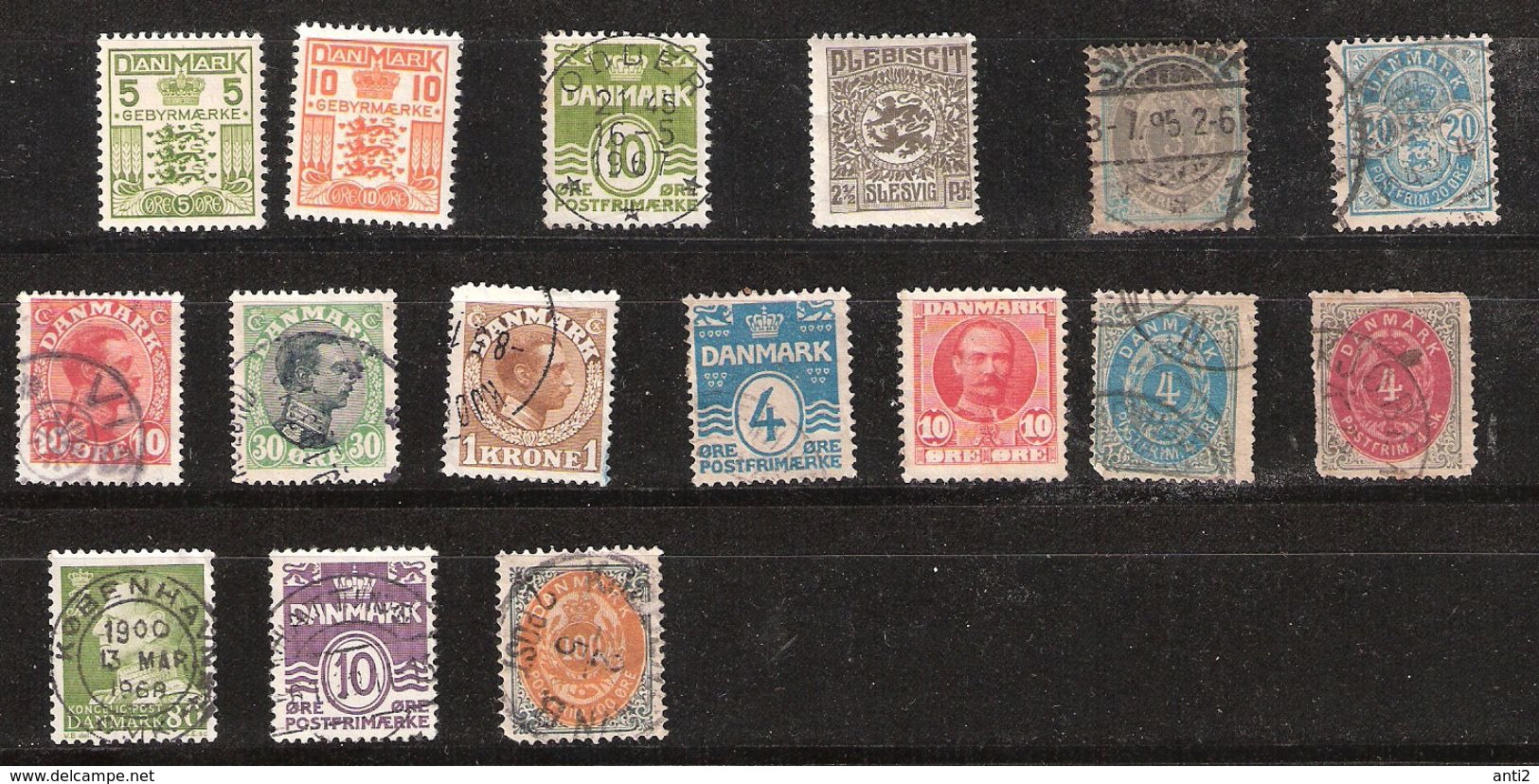 Denmark Lot Older Stamps, Gebyrmarke, Slesvig, And Other Total 16 Stamps, Used / Unused - Collections