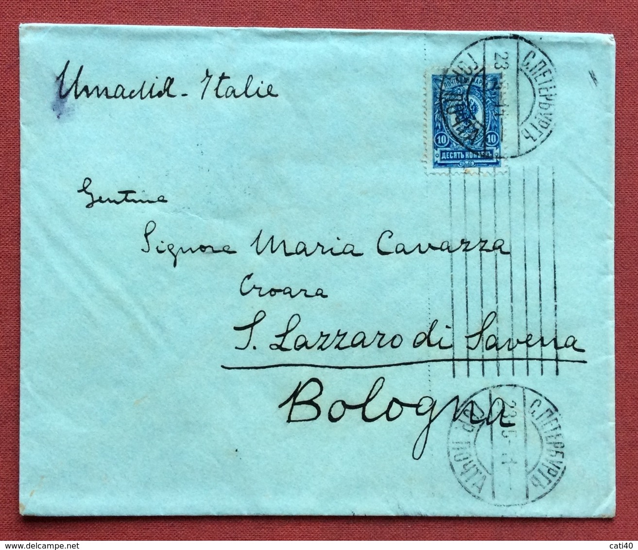 RUSSIA BUSTA DA MOSCA A ROMA IN  DATA 23/5/1911 - Cartas & Documentos