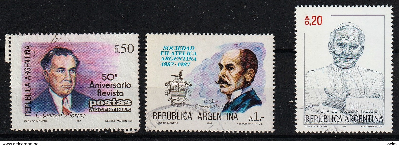 ARGENTINIË - 1987 - Lotje Van 3 Zegels  - USATO/USED/OBLIT./GESTEMPELD/GEBRAUCHT - ° - Oblitérés