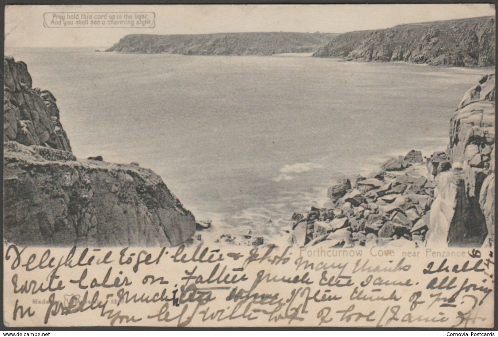 Hold To Light - Porthcurnow Cove Near Penzance, Cornwall, 1904 - Hagelberg Postcard - Other & Unclassified