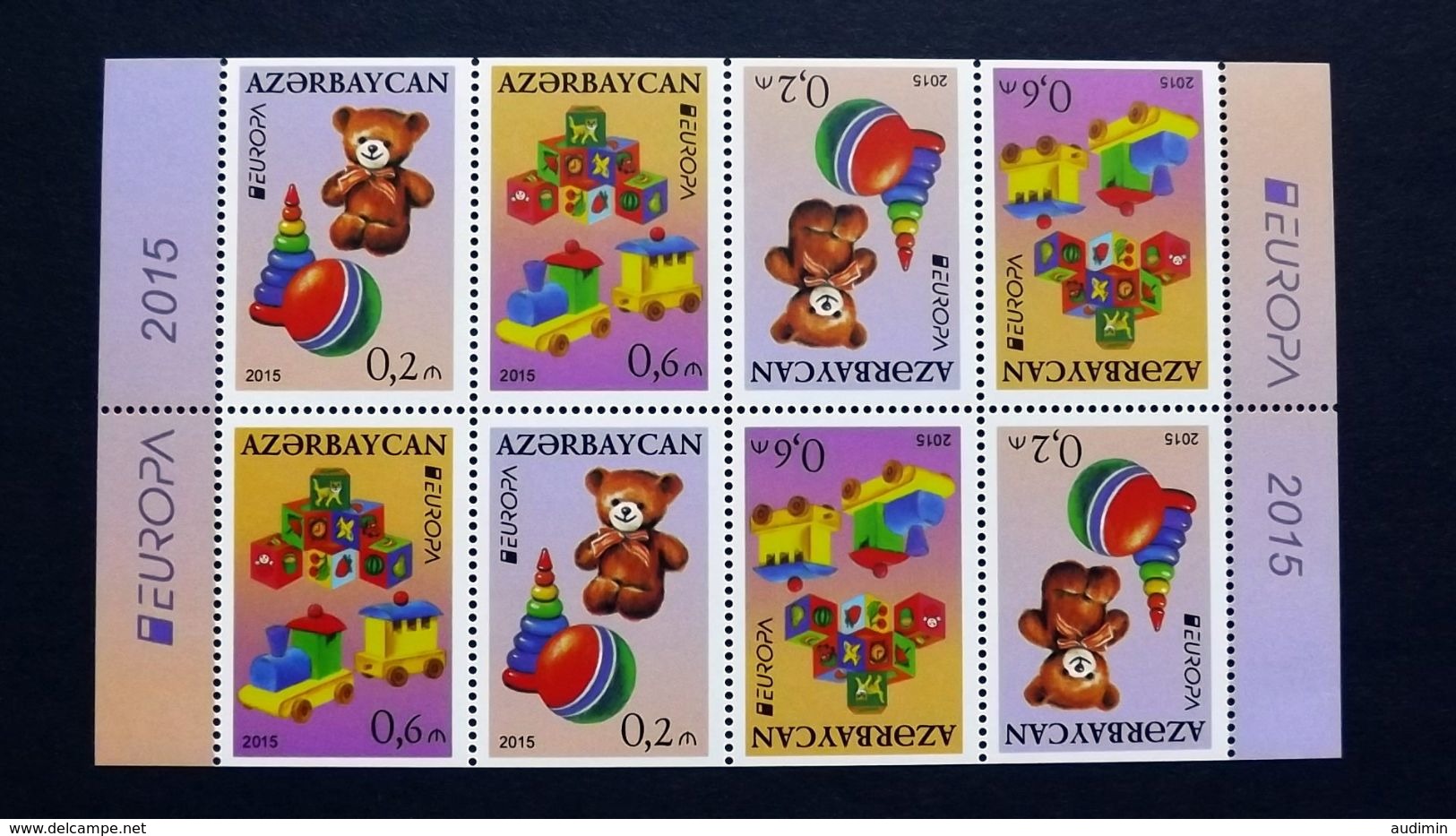 Aserbaidschan 1093/4 DD **/mnh, EUROPA/CEPT 2015, Historisches Spielzeug - Azerbeidzjan