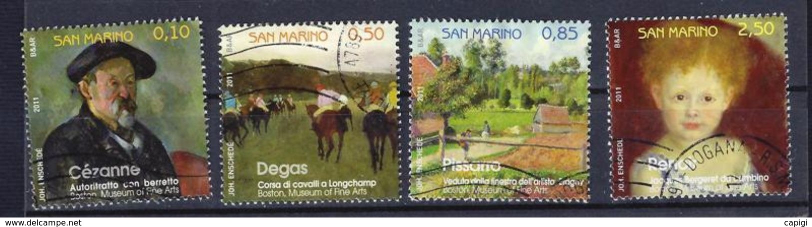 2011 - SAN MARINO - STORIA PITTURA FRANCIA  - SERIE NON COMPLETA - USATO - Used Stamps