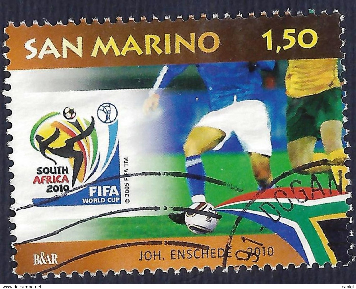 2010 - SAN MARINO -MONDIALI CALCIO SUD AFRICA 2010 - USATO - Used Stamps