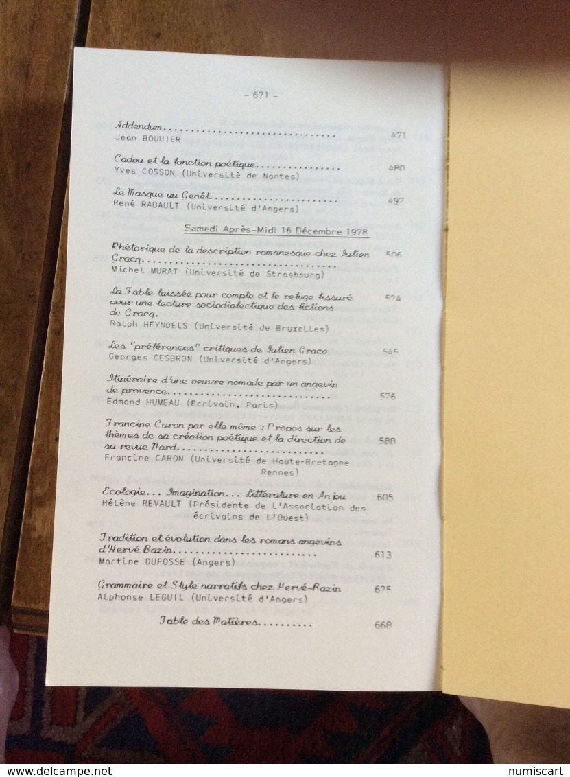 Angers Les Angevins De La Littérature Université D Angers Sciences Humaines Presse De L Université 671 Pages - Pays De Loire