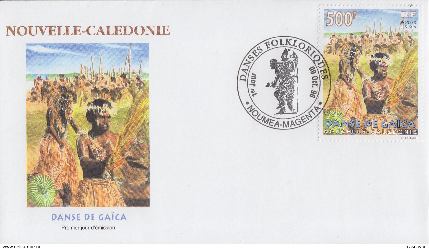 Enveloppe  FDC  1er  Jour   NOUVELLE CALEDONIE    Danses   Mélanésiennes   1996 - FDC