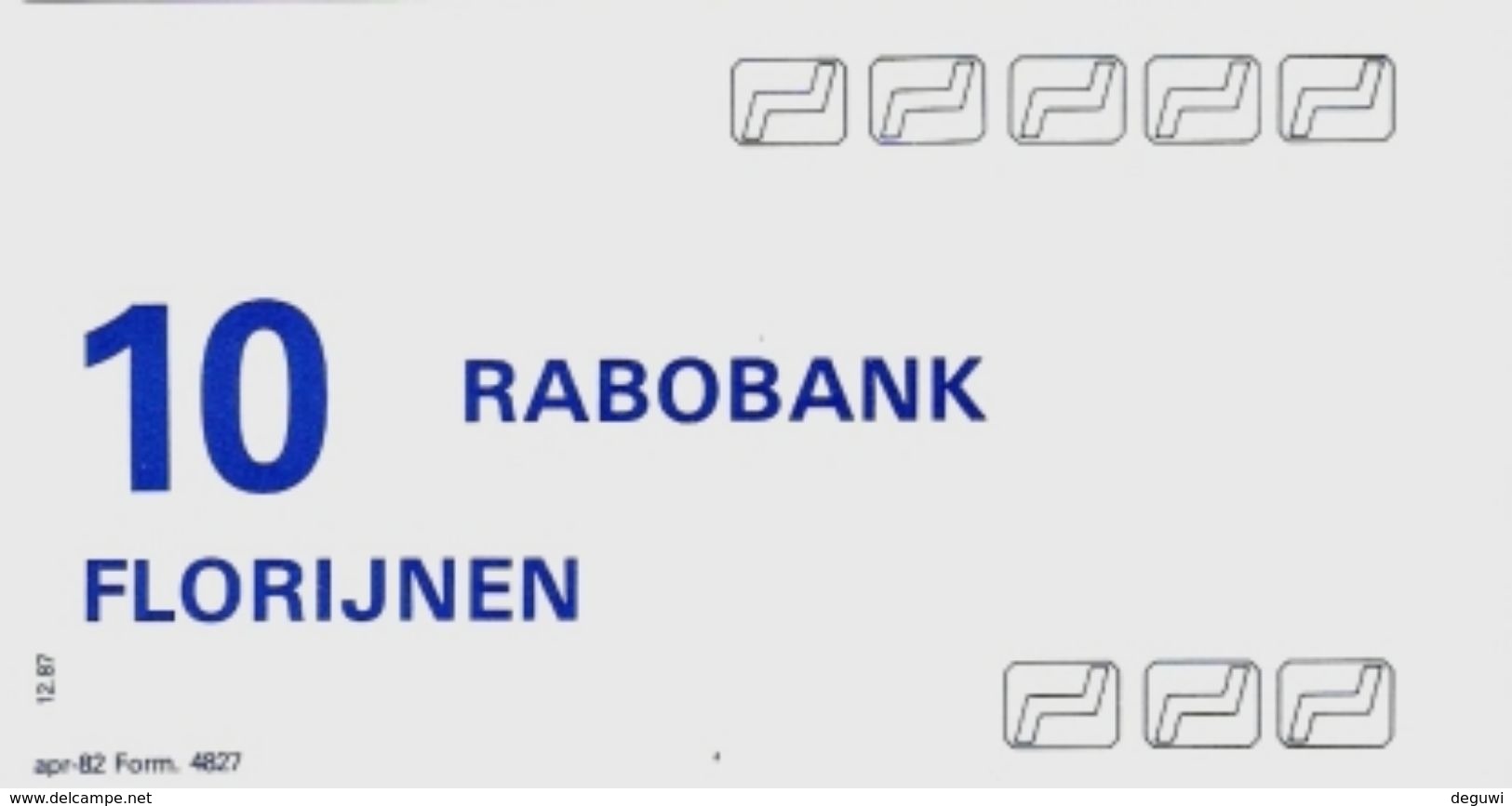 Test Note "RABOBANK" Testnote, 10 UNITS, Eins. Druck, RRRRR, UNC, Hochkant-Datum 07/85 - Autres & Non Classés