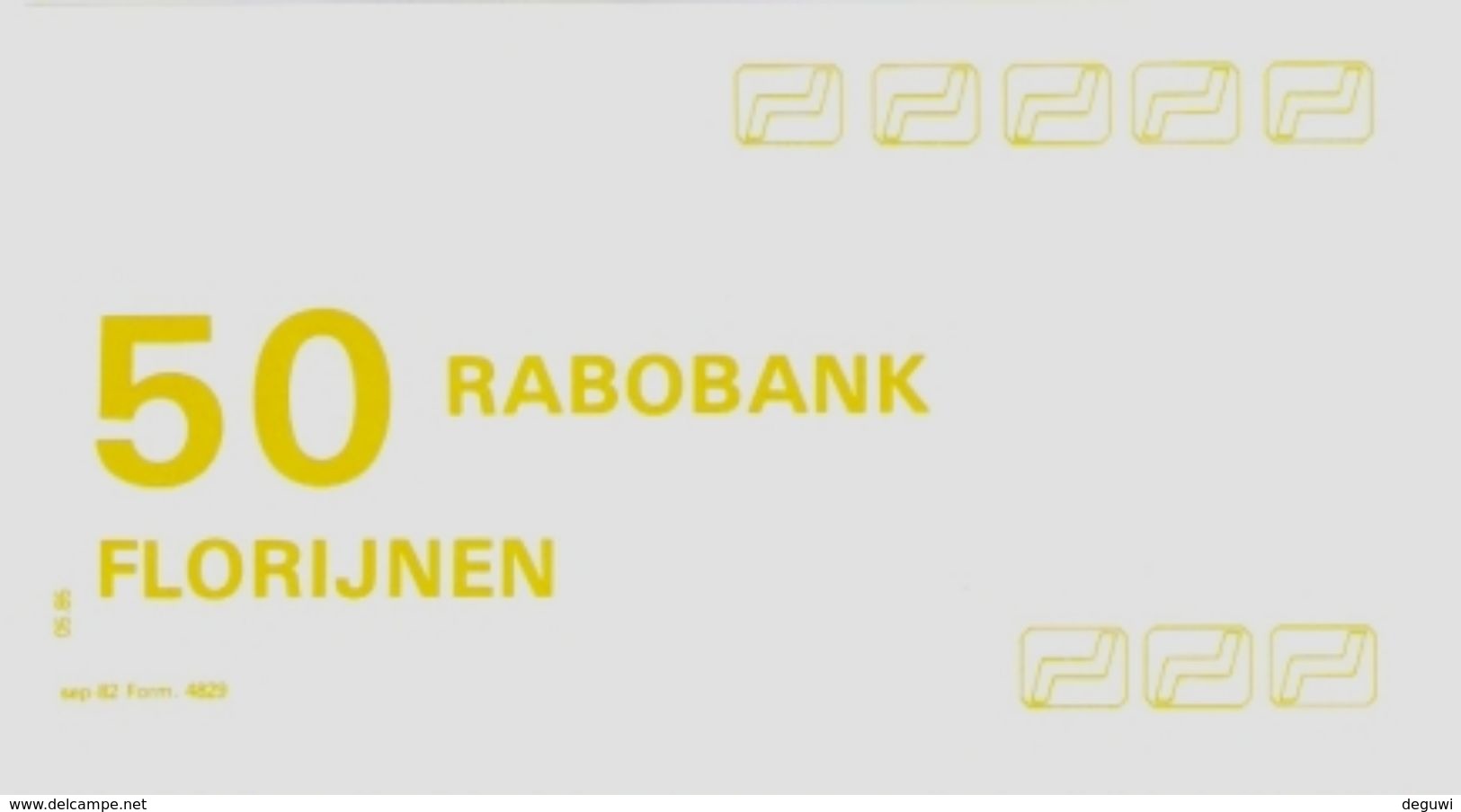 Test Note "RABOBANK" Testnote, 50 UNITS, Eins. Druck, RRRRR, UNC, Hochkant-Datum 05/85 - Sonstige & Ohne Zuordnung