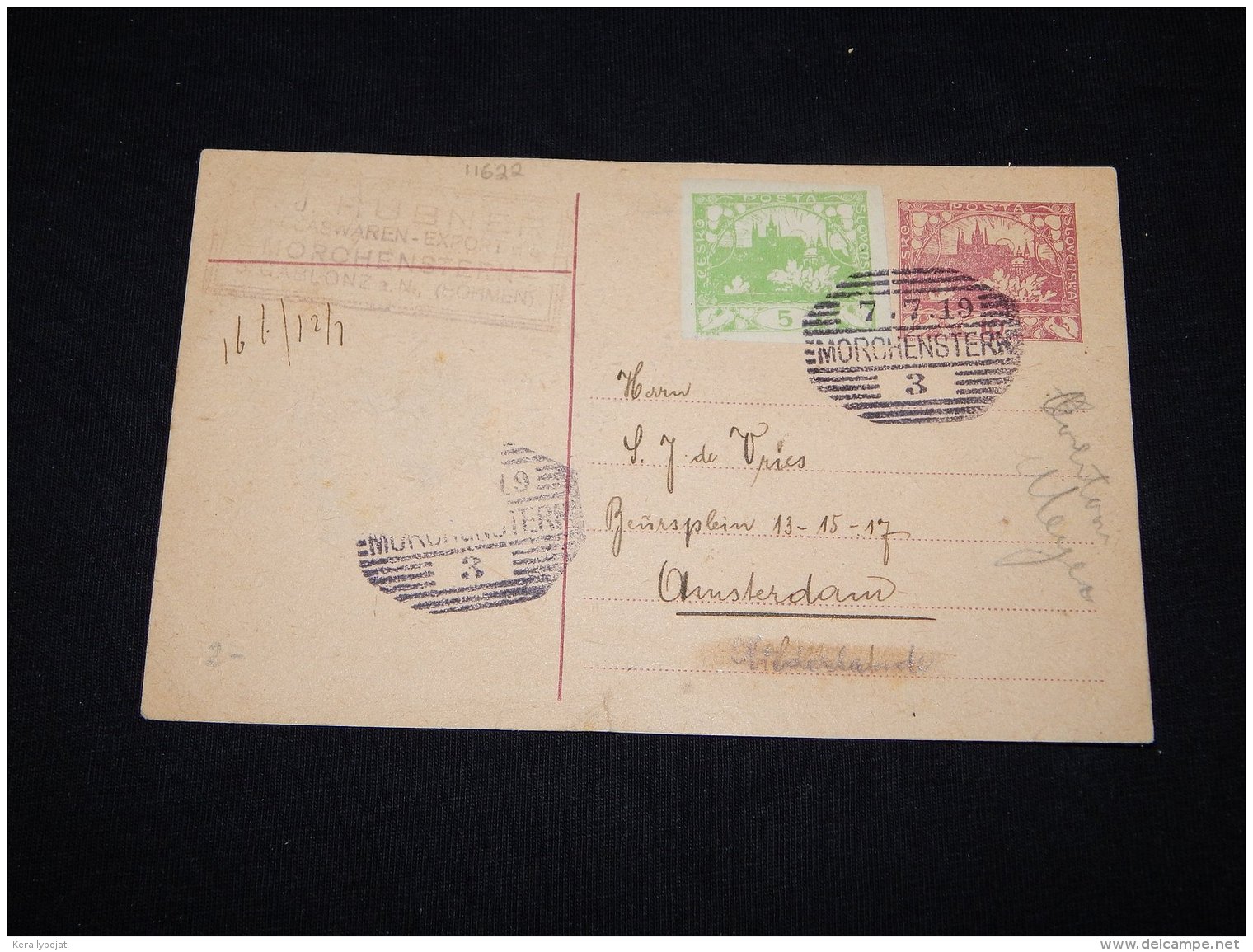 Czechoslovakia 1919 Morchenstern Stationery Card To Net__(L-11622) - Postcards