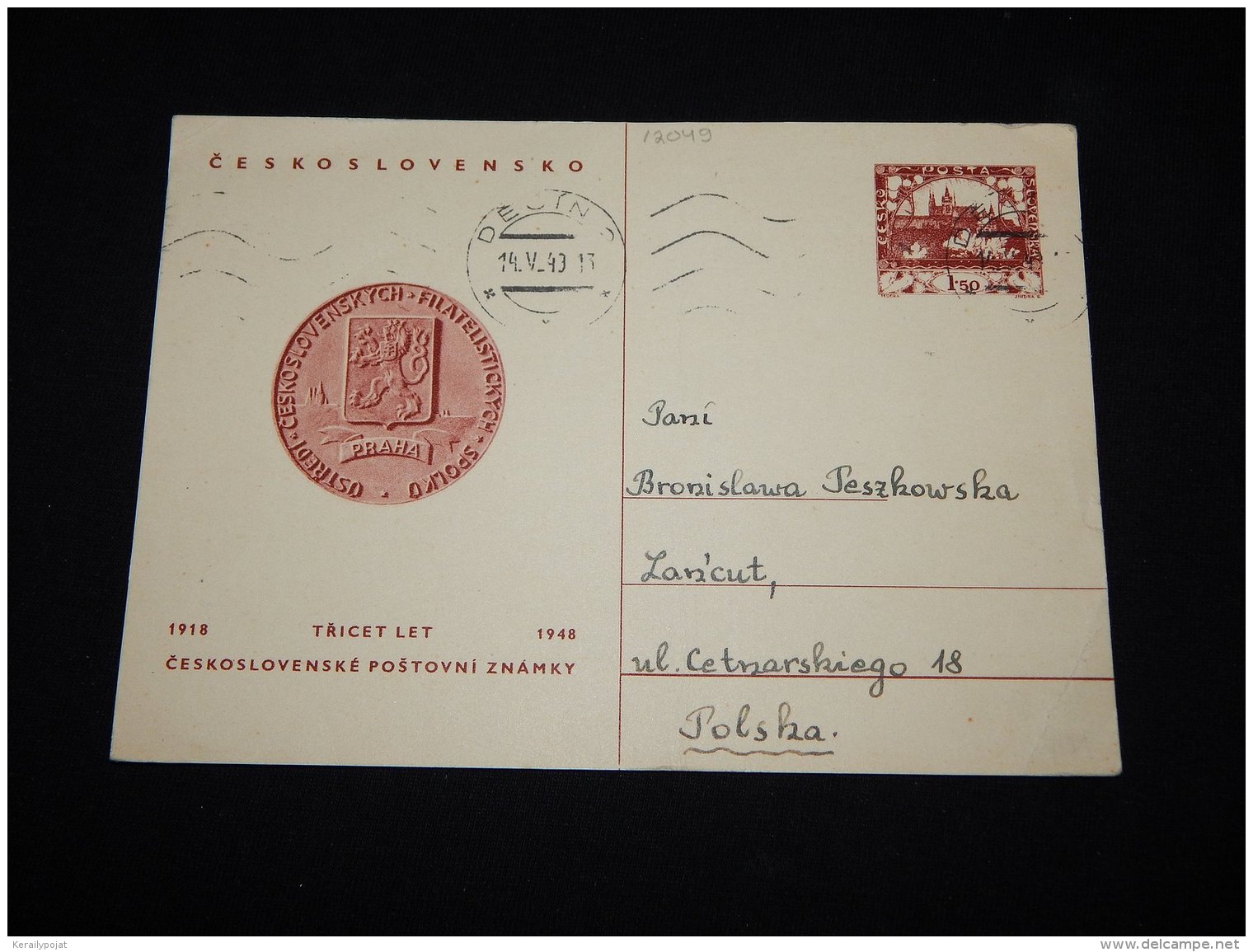 Czechoslovakia 1949 Stationery Card To Poland__(L-12049) - Cartes Postales