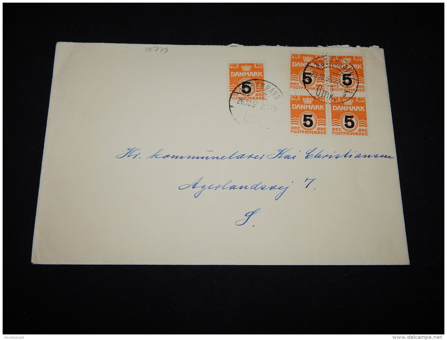 Denmark 1955 Overprint Stamp Cover__(L-10773) - Covers & Documents