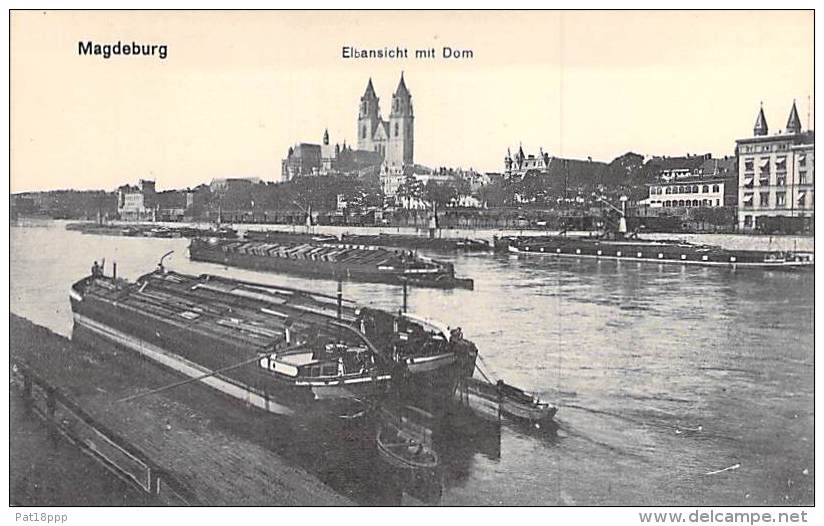 DEUTSCHLAND Allemagne ( Saxe Anhalt ) MAGDEBURG : Elbansicht Mit Dom ( Bon Plan Péniche  Barge Lastkähne Aken Chiatte Ba - Magdeburg