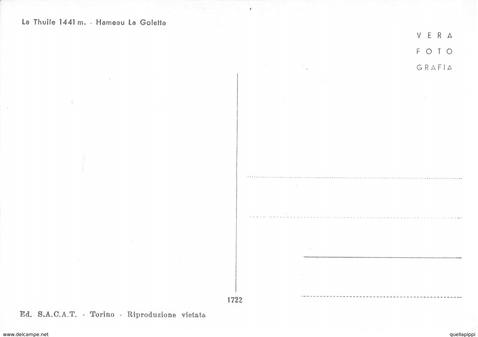 07414 "(AO) LA THUILE M. 1441 - FRAZIONE GOLETTA" PANORAMA, VERA FOTO, S.A.C.A.T. 1722. CART NON SPED - Altri & Non Classificati