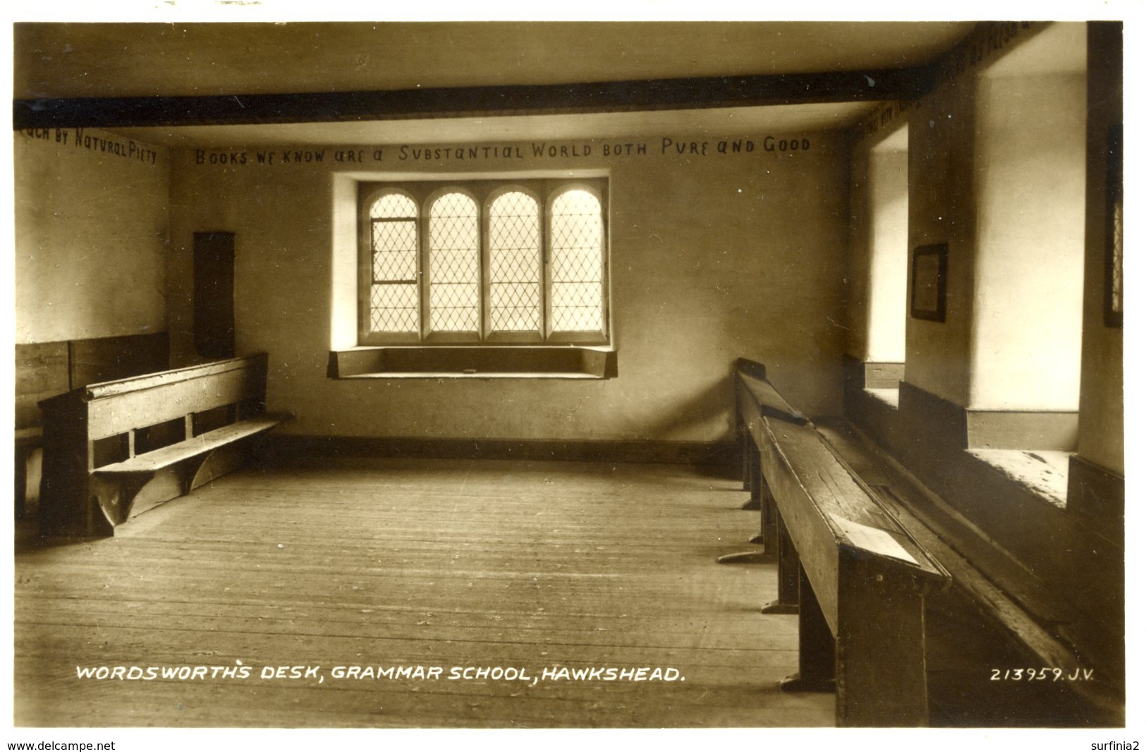 CUMBRIA - HAWKSHEAD GRAMMAR SCHOOL - WORDSWORTH'S DESK Cu1198 - Hawkshead