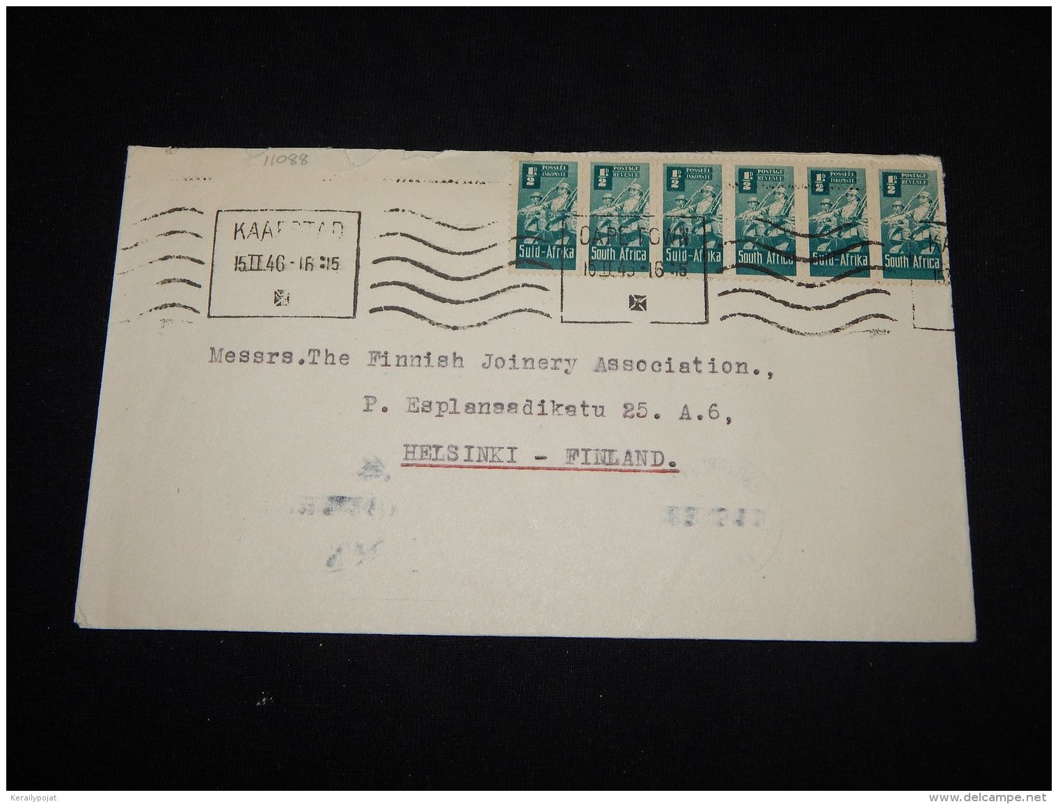 South Africa 1946 Air Mail Cover To Finland__(L-11088) - Aéreo