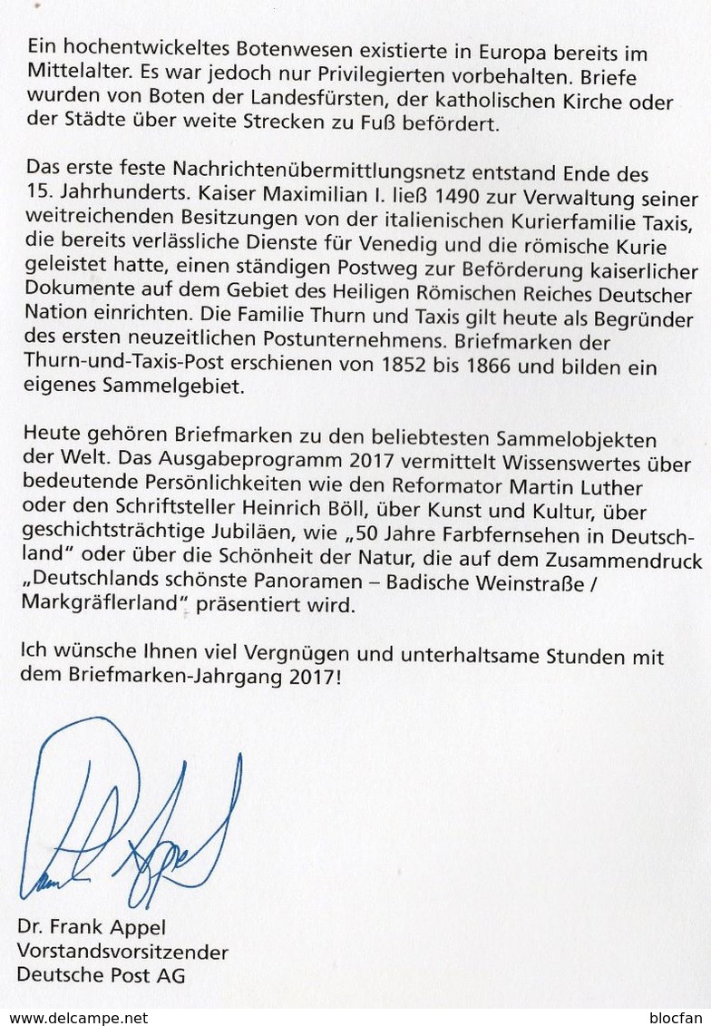 Leeres Jahrbuch 2017 Deutschland Ohne Hologramm ** 30€ Als Album Mit Beschreibung BUND Year-stamp Document Germany - Otros & Sin Clasificación