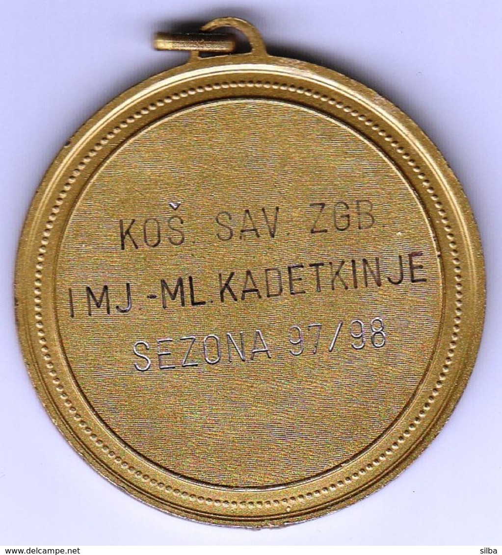 Basketball / Sport / Medal / Zagreb Championships For The Younger Cadets Women, 1997/98 - Kleding, Souvenirs & Andere