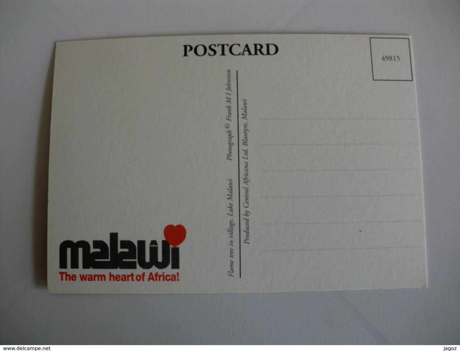 Postcard Postal Malawi - Malawi