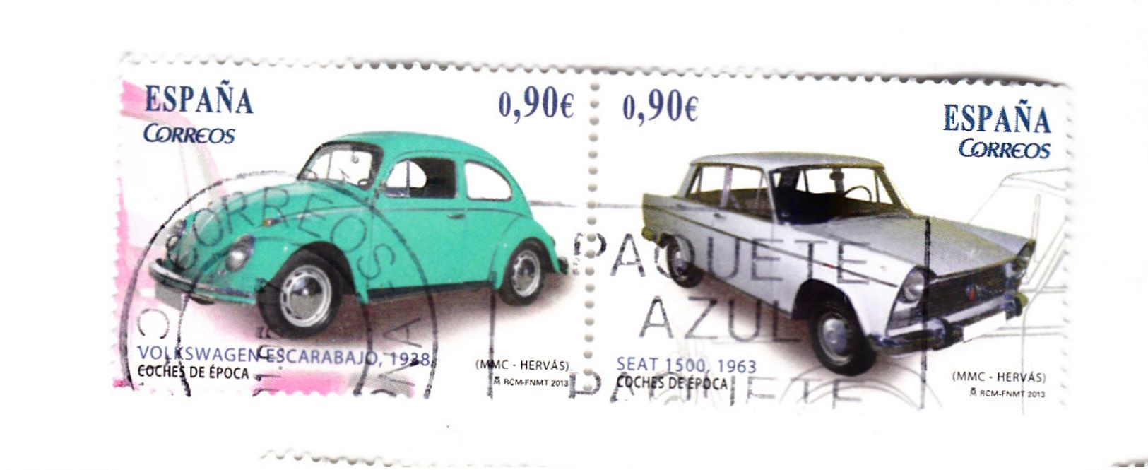 2 TIMBRES De 0,90€ - Wplkswagen Coccinelle 1928 Et SEAT 1500 1963  -'p22) - Oblitérés