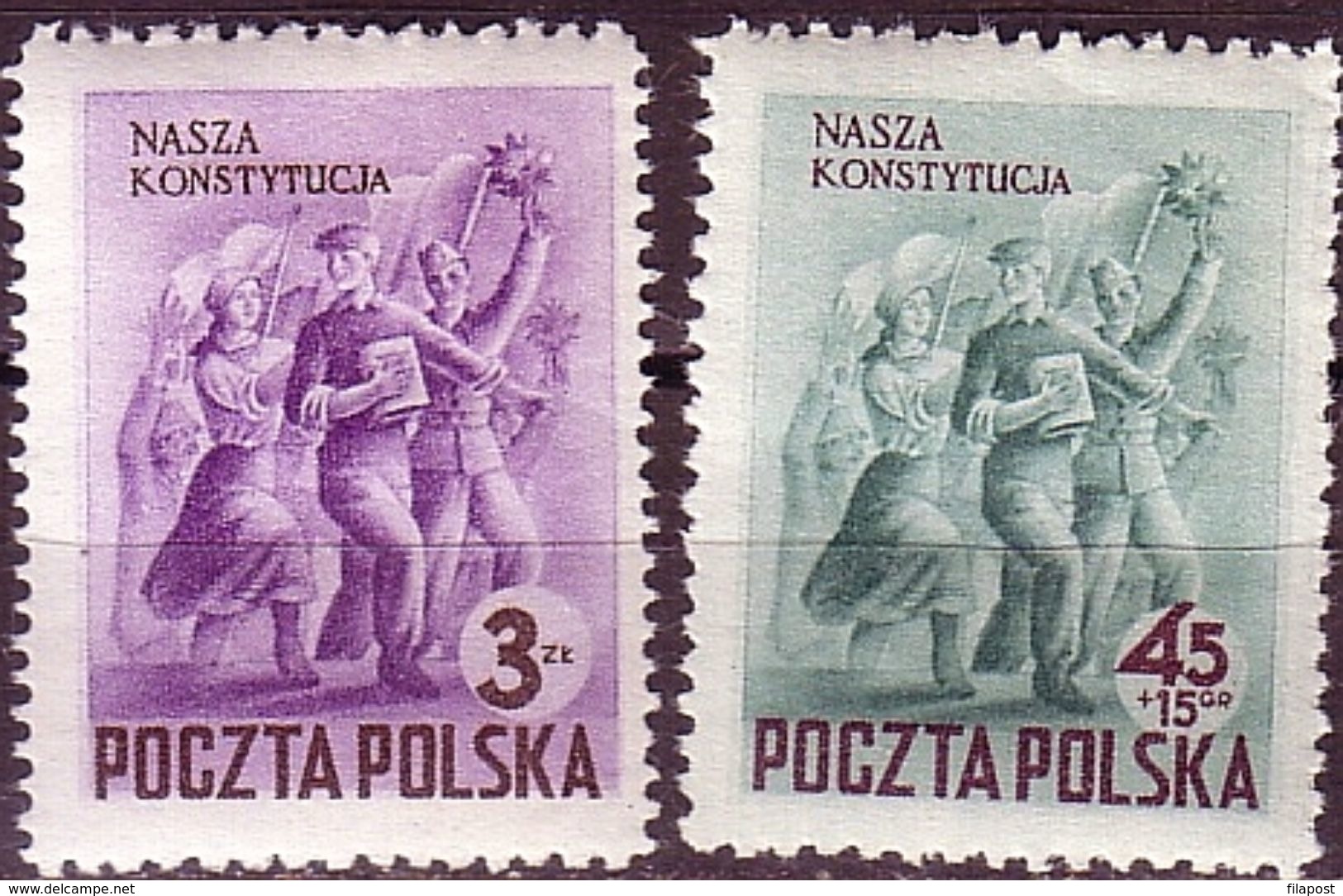 1952 Poland, Mi 760 - 761, Poland Constitution. To Pass A Constitution, MNH** - Nuovi