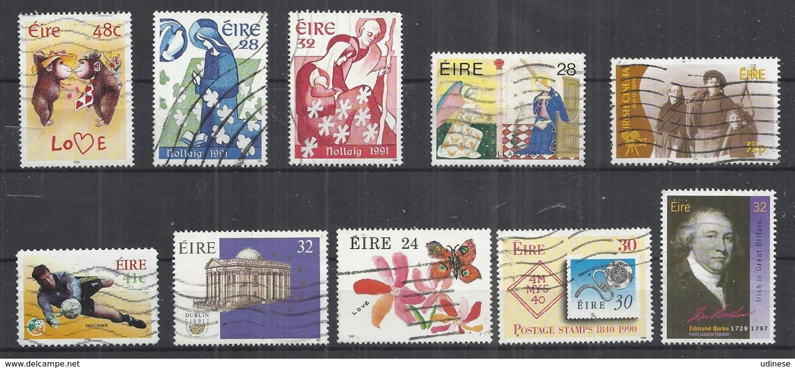 TEN AT A TIME - IRELAND - LOT OF 10 DIFFERENT COMMEMORATIVE  12 - USED OBLITERE GESTEMPELT USADO - Lots & Serien