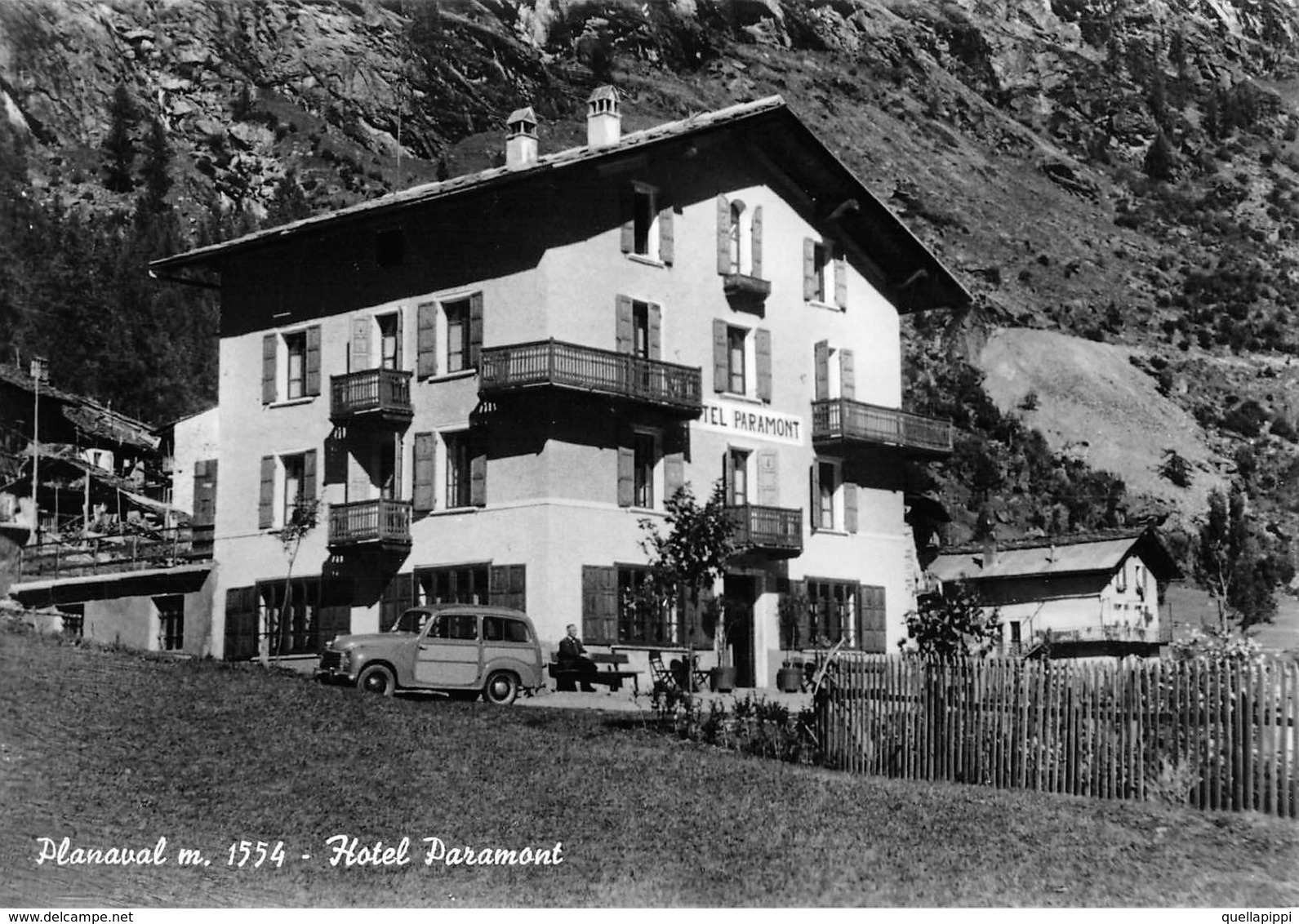 07423 "(AO) PLANAVAL M. 1554 - HOTEL PARAMONT" ANIMATA, AUTO,  VERA FOTO, FOT. BERARD, S.A.C.A.T. CART NON SPED - Altri & Non Classificati