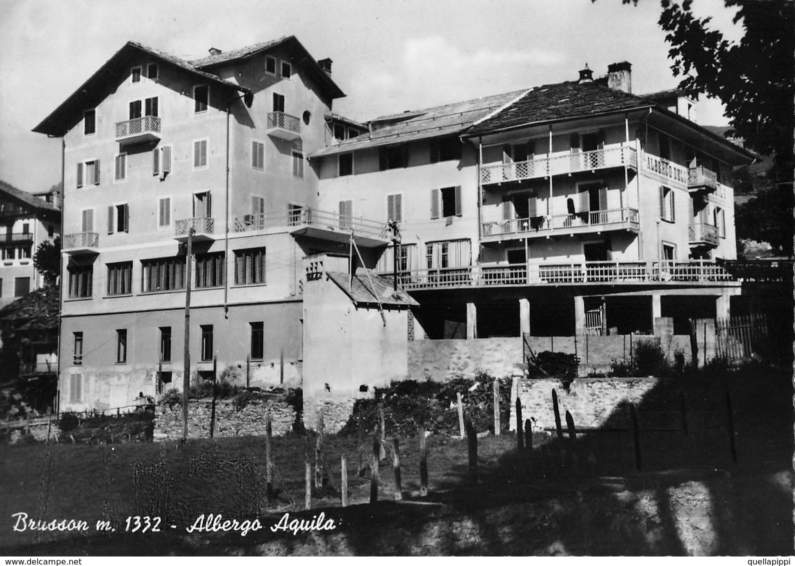 07426 "(AO) BRUSSON M. 1332 - ALBERGO AQUILA" VERA FOTO, S.A.C.A.T.  CART NON SPED - Altri & Non Classificati