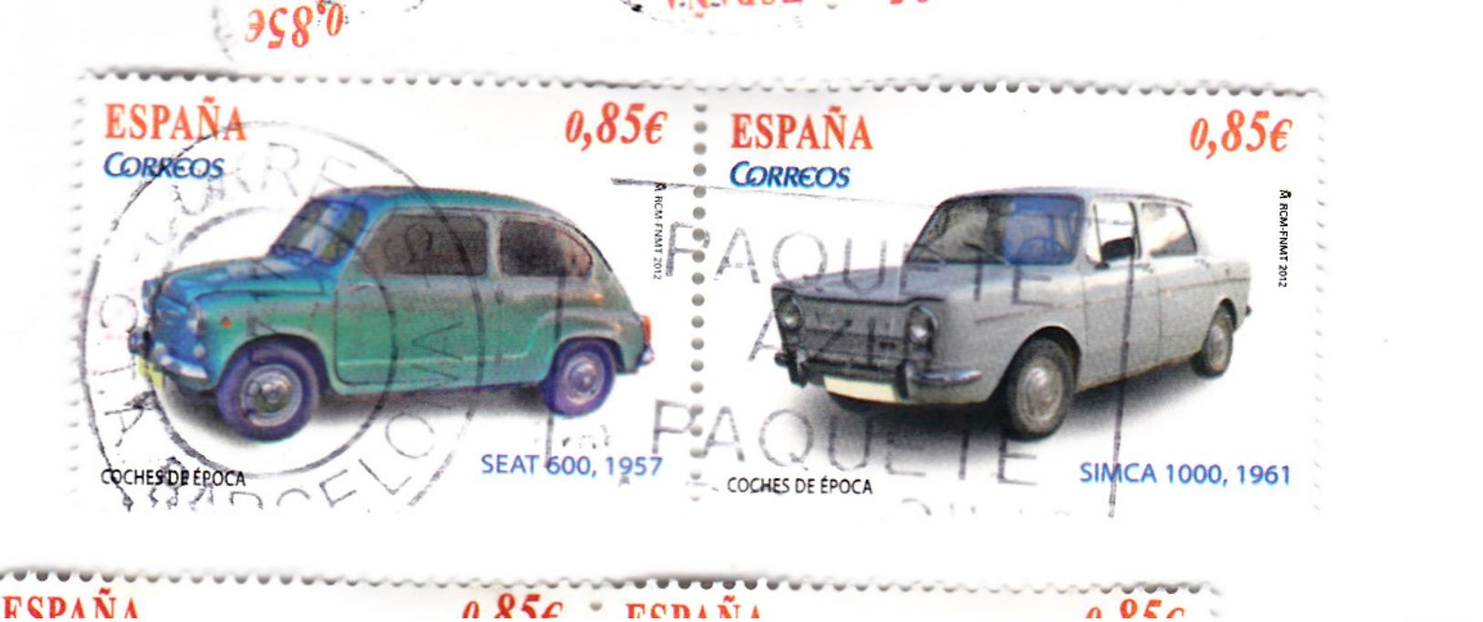 2 TIMBRES 0,85 € - SEAT 600 1957 Et SIMCA 10001 961 (p22) - Oblitérés
