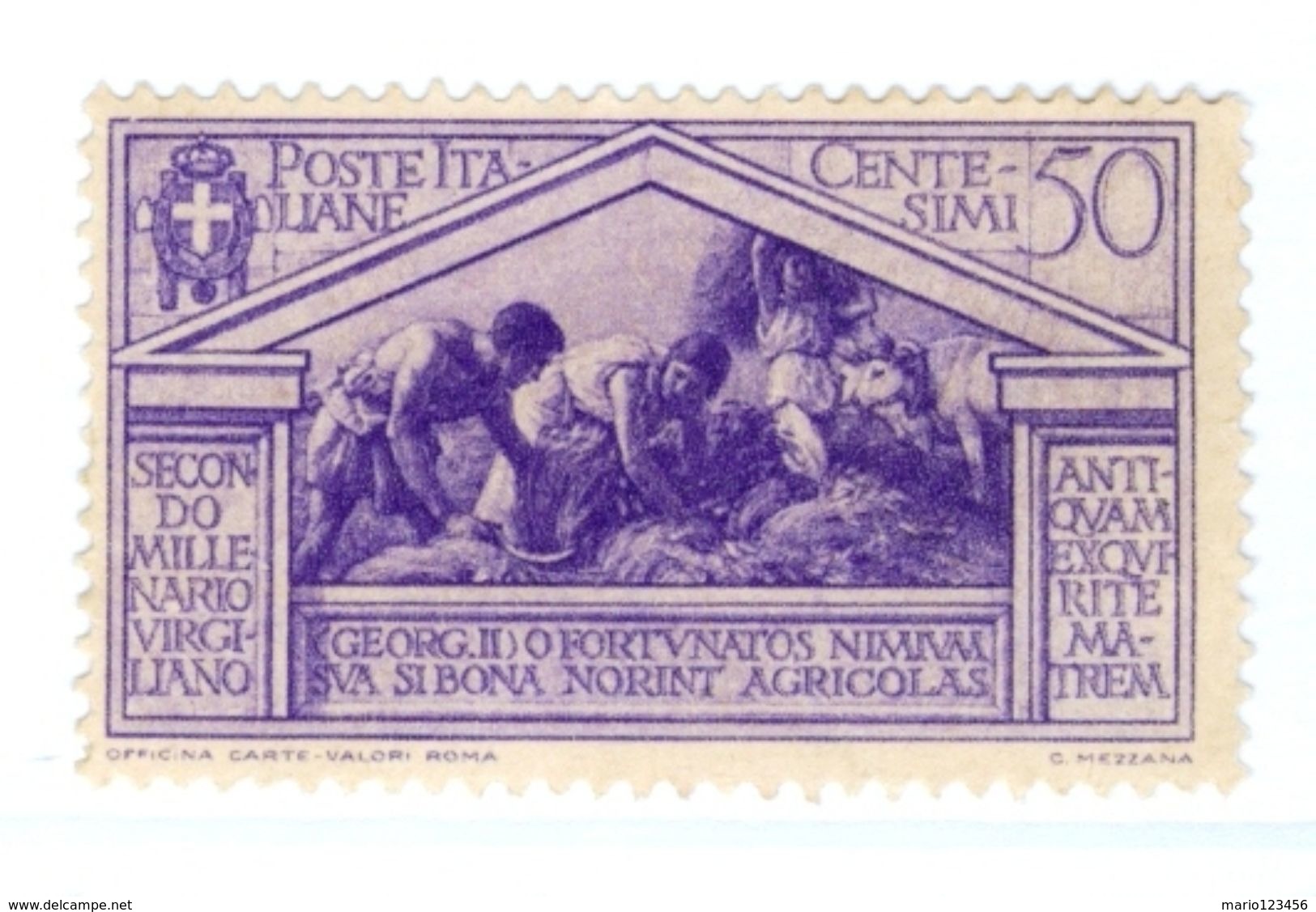 ITALIA, ITALY, REGNO, KINGDOM, COMMEMORATIVO, VIRGILIO, 1930, 50 C. FRANCOBOLLI USATI Sassone 286   Scott 252 - Usati