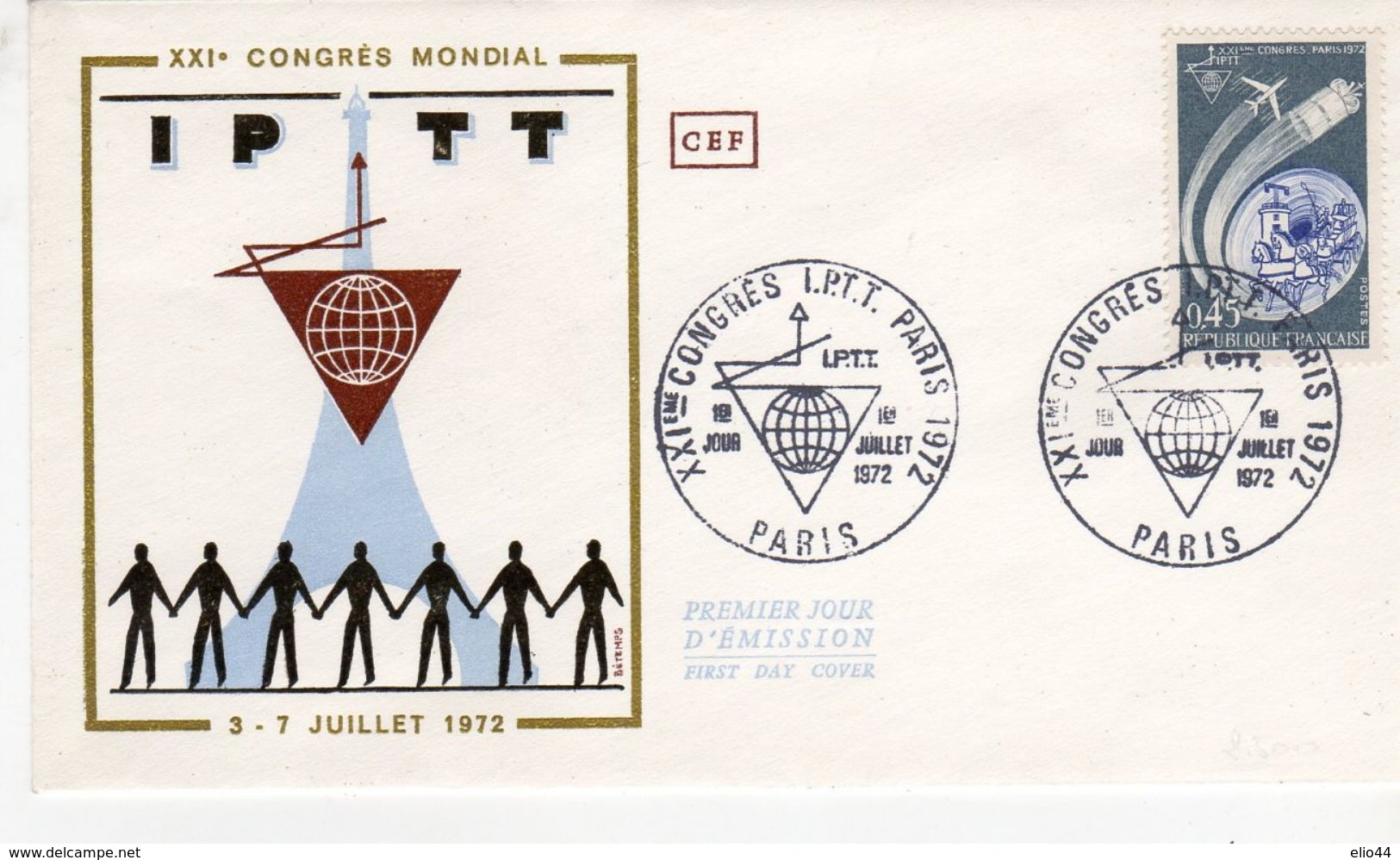 Parigi  1972 - Giorno Di Emissione - XXI° Congresso Mondiale I.P.T.T. - - Autres & Non Classés