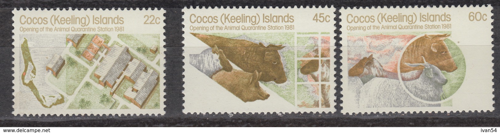 COCOS – 65-67 – Animal Quarantine Station (1981) ** MNH - Cocos (Keeling) Islands