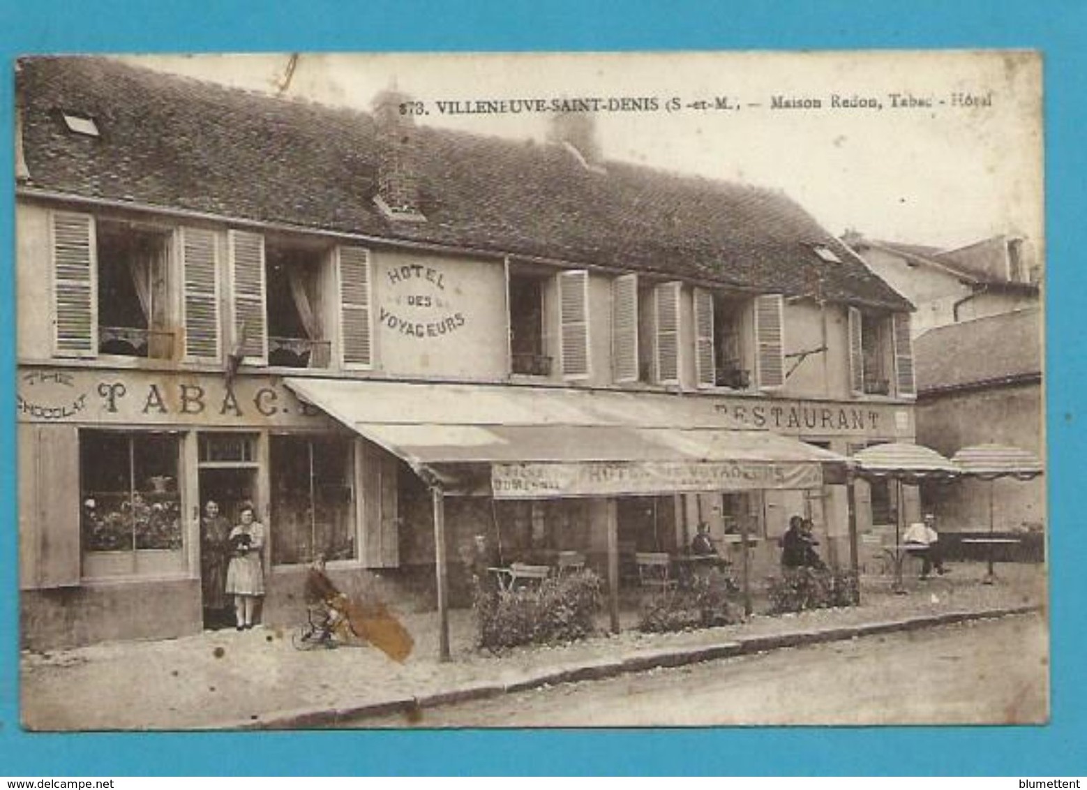 CPSM 873 - Maison Redon Tabac-Hôtel VILLENEUVE-SAINT-DENIS 77 - Autres & Non Classés