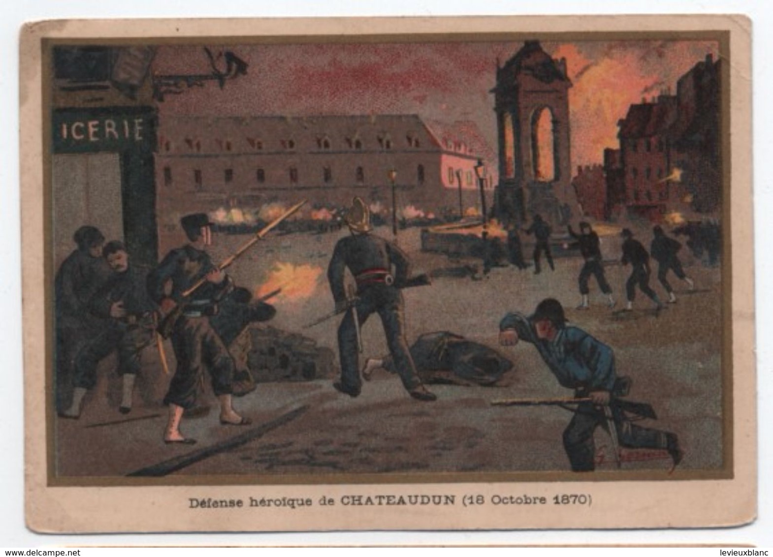 Militaria/Guerre De 1870/Image Pédagogique/Défense Héroïque De CHATEAUDUN/Dessinateur Germain/Vers 1900 IMA280 - Otros & Sin Clasificación
