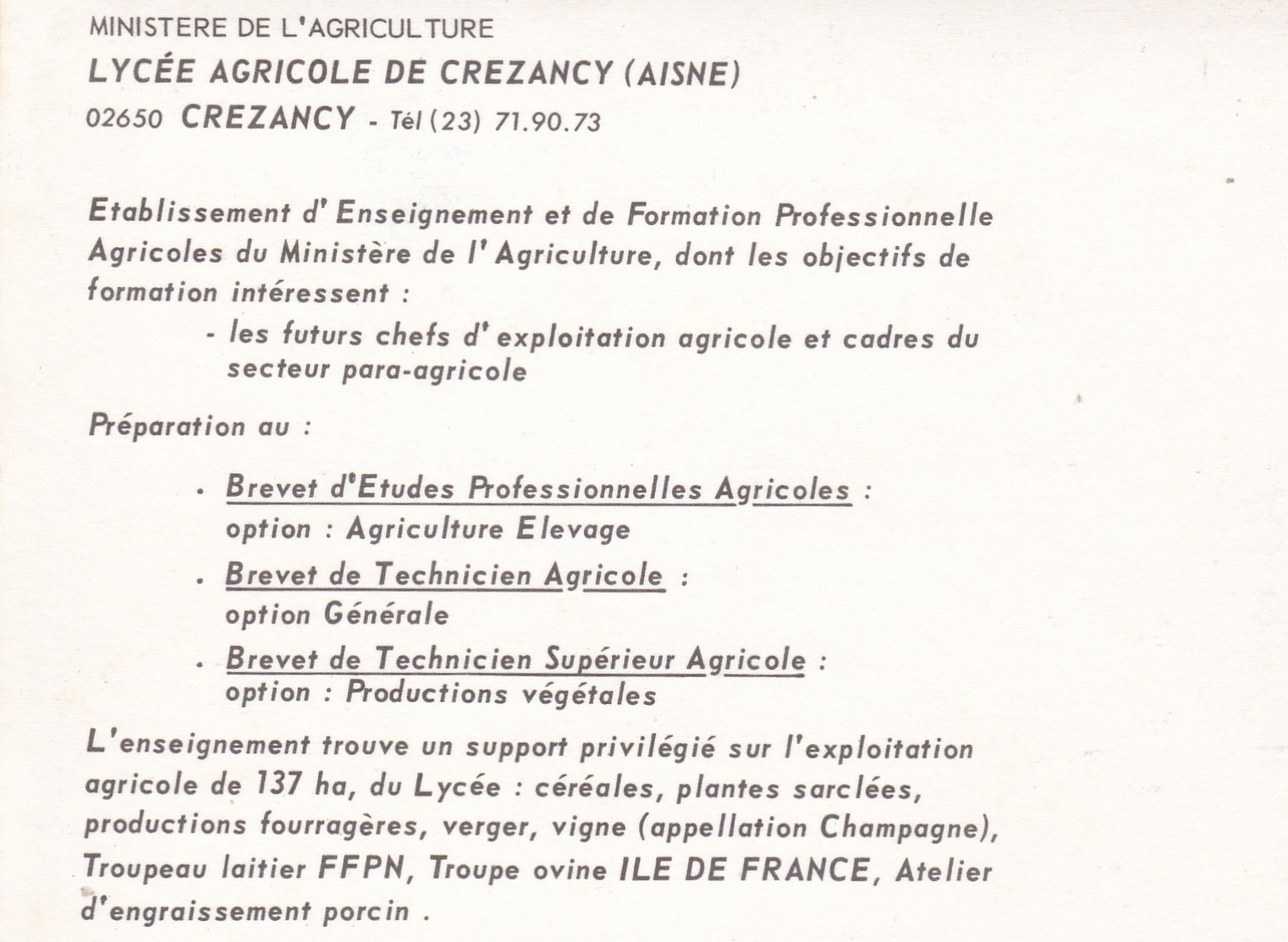 CPSM  De  CREZANCY  (02)  -  Vue  Aérienne  Du  Lycée  Agricole      //  TBE - Autres & Non Classés