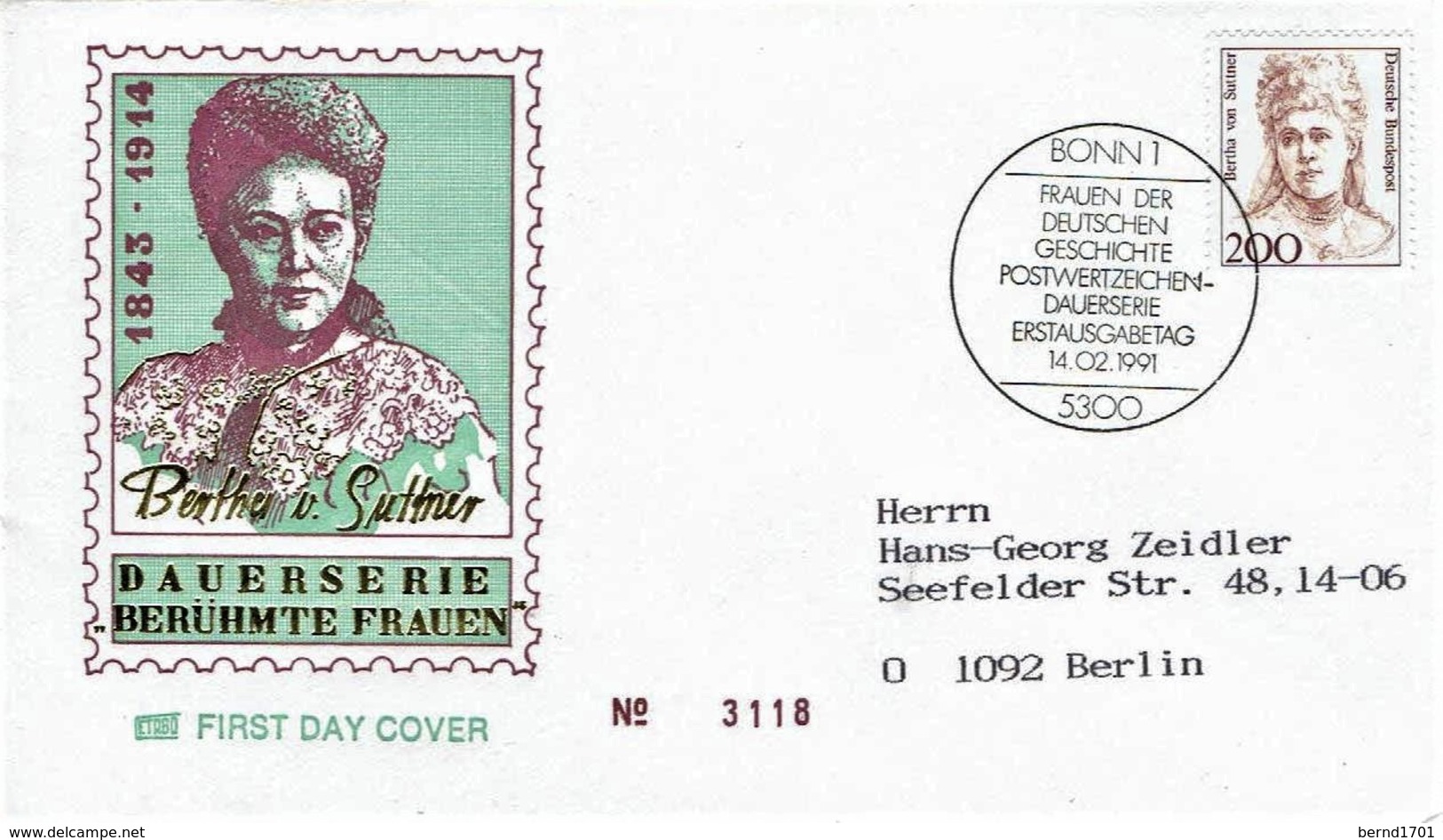 Germany - Mi-Nr 1498 FDC (O1092)- - 1991-2000