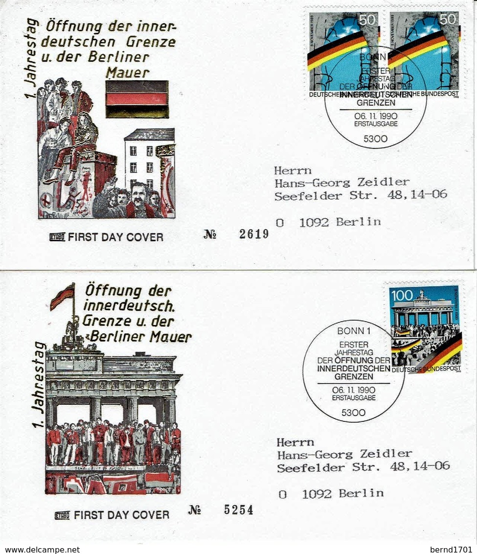 Germany - Mi-Nr 1481/1482 FDC (O1093)- - 1981-1990