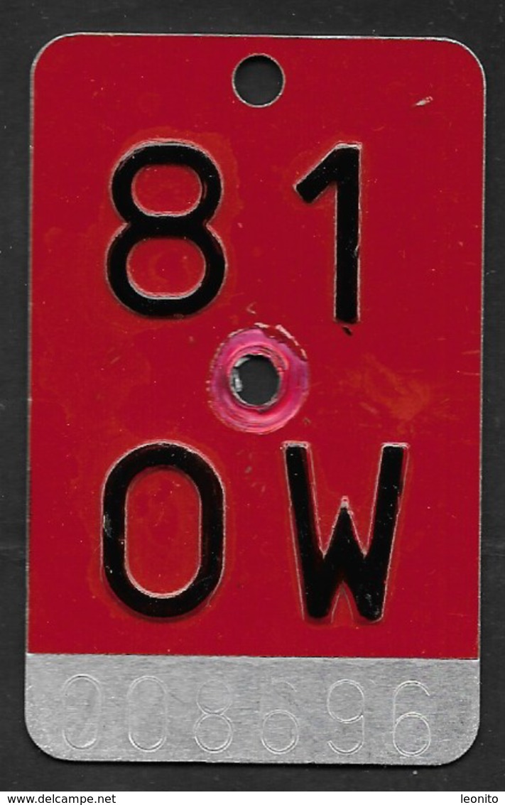 Velonummer Obwalden OW 81 - Number Plates