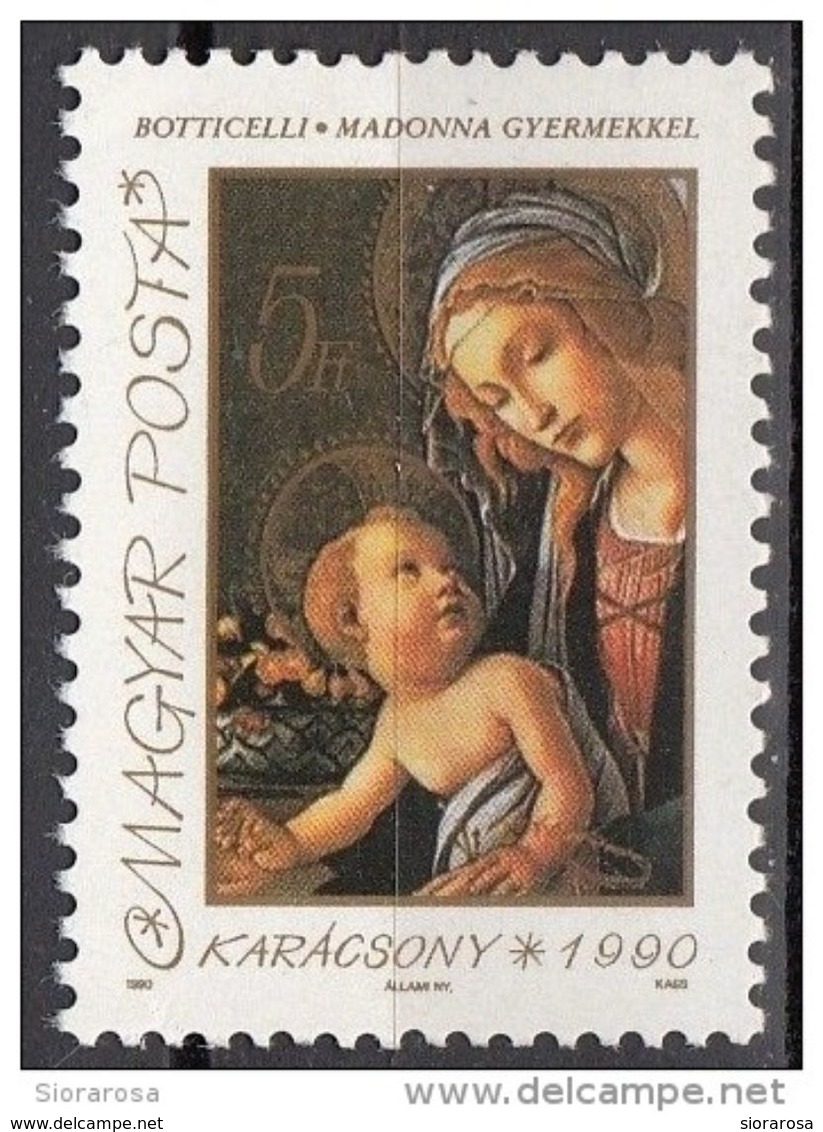 Ungheria 1990 Sc. 3276  "Madonna Del Libro"  Quadro Dipinto Da S. Botticelli  Nuovo MNH Painting Tableau Magyar Hungary - Madones