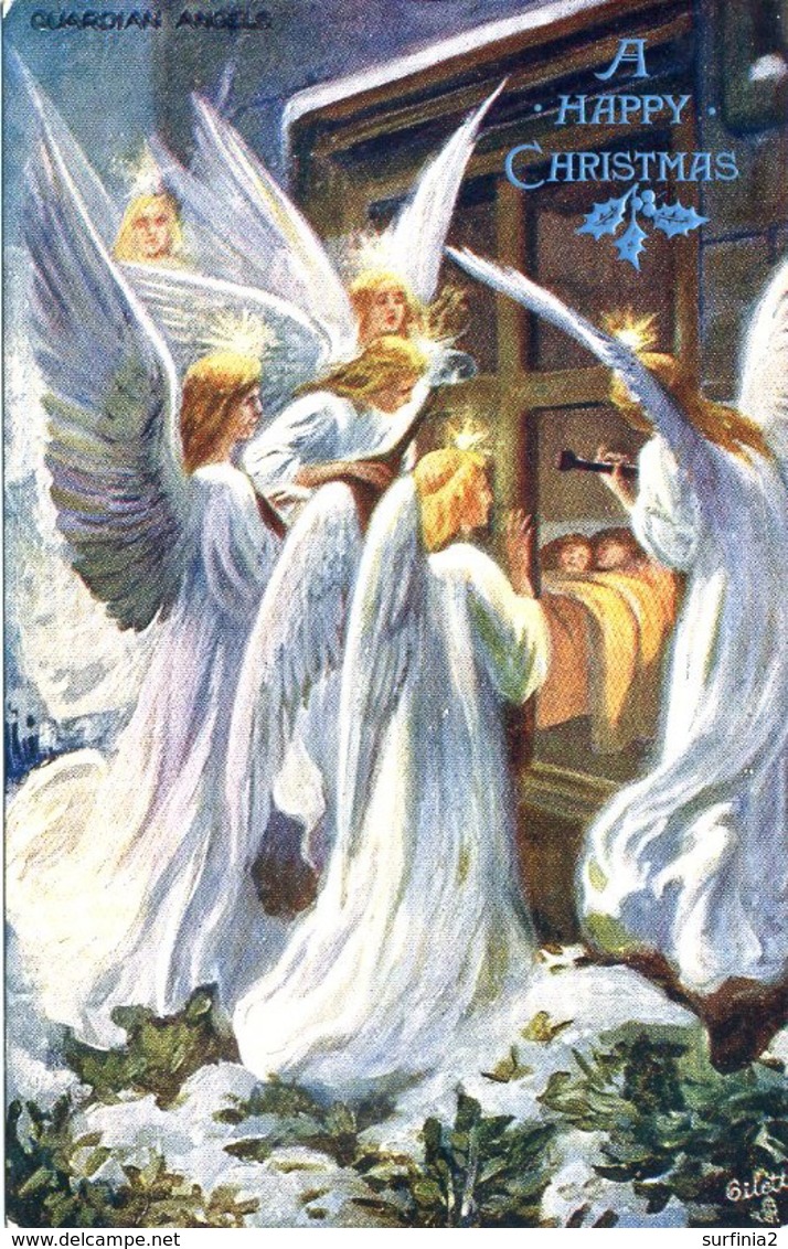 ANGELS - A HAPPY CHRISTMAS - TUCKS  P12 - Angels