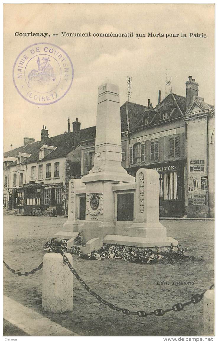 COURTENAY MONUMENT COMMEMORATIF AUX MORTS - Courtenay