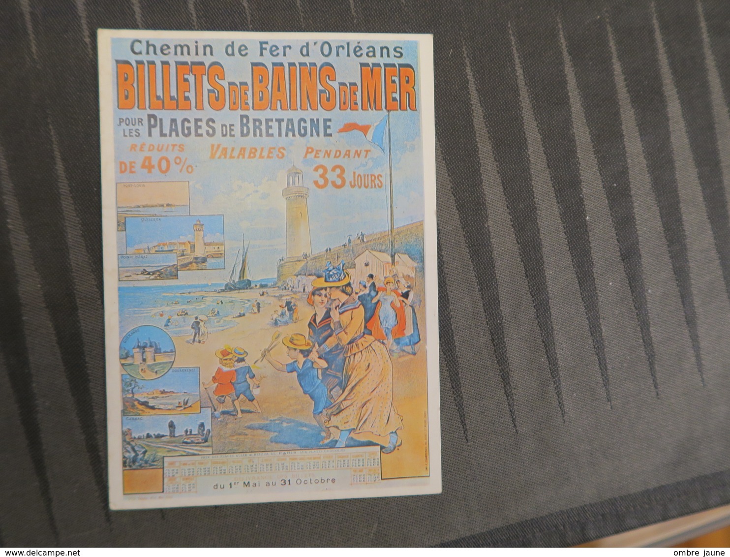 TI - Reproduction D'affiche  - Chemin De Fer D'orleans - Billets De Bains De Mer Pour Les Plages De Bretagne - Pubblicitari