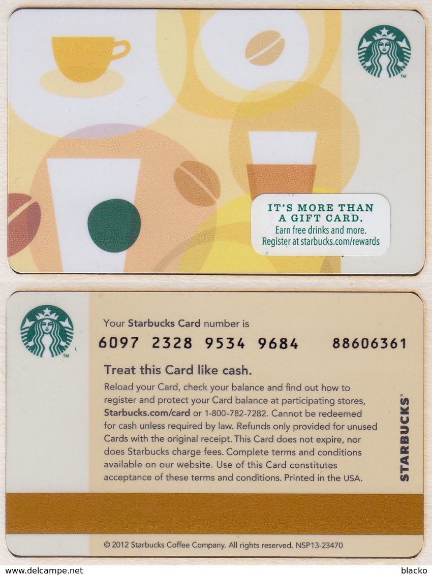 Starbucks - USA - 2012 - CN 6097 2328 Coffee Bean - Gift Cards