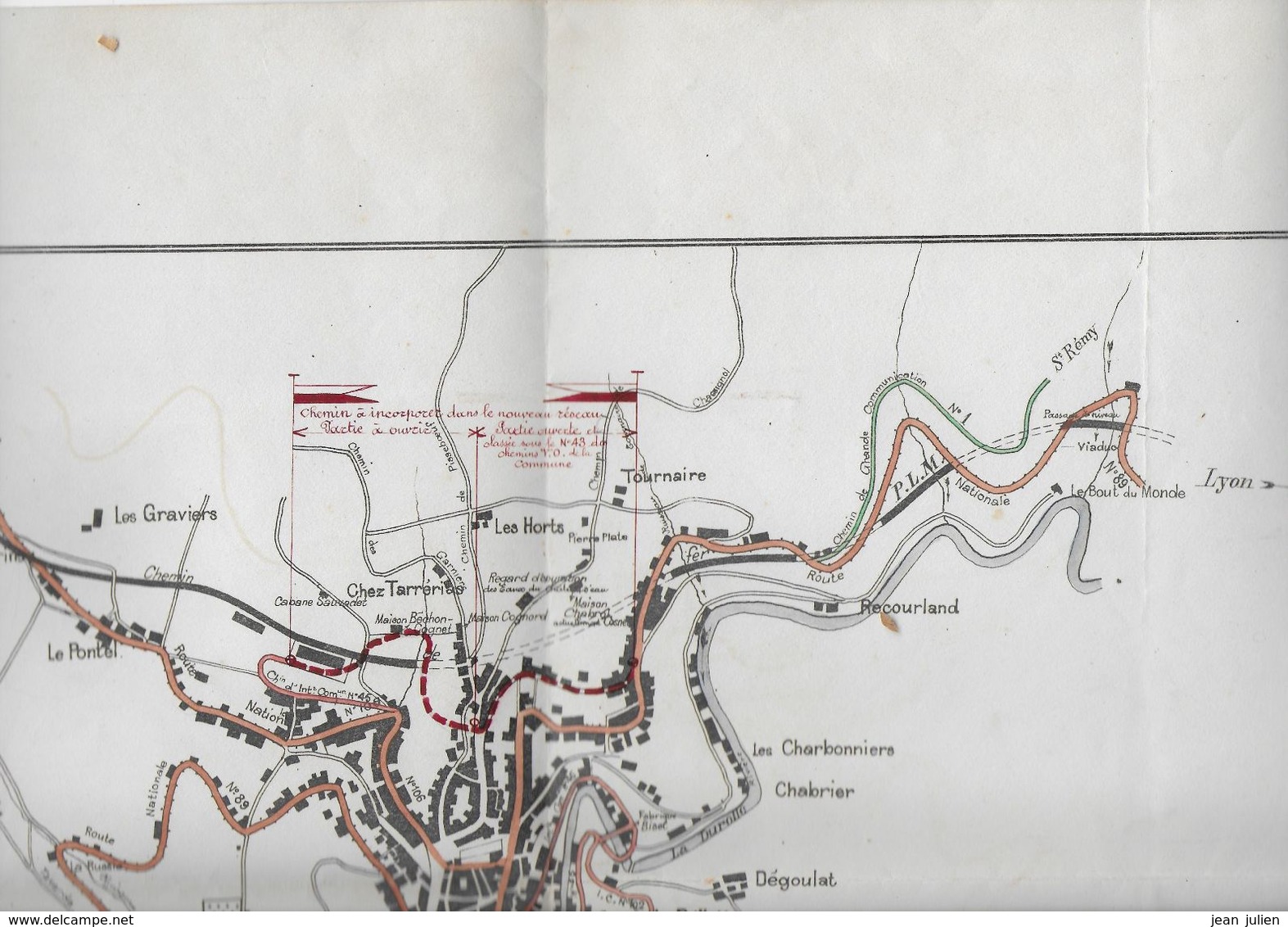 63 - THIERS  - Ancien Plan De La Ville De Thiers - Pour Incorporer Un Nouveau Chemin - Cartes Géographiques