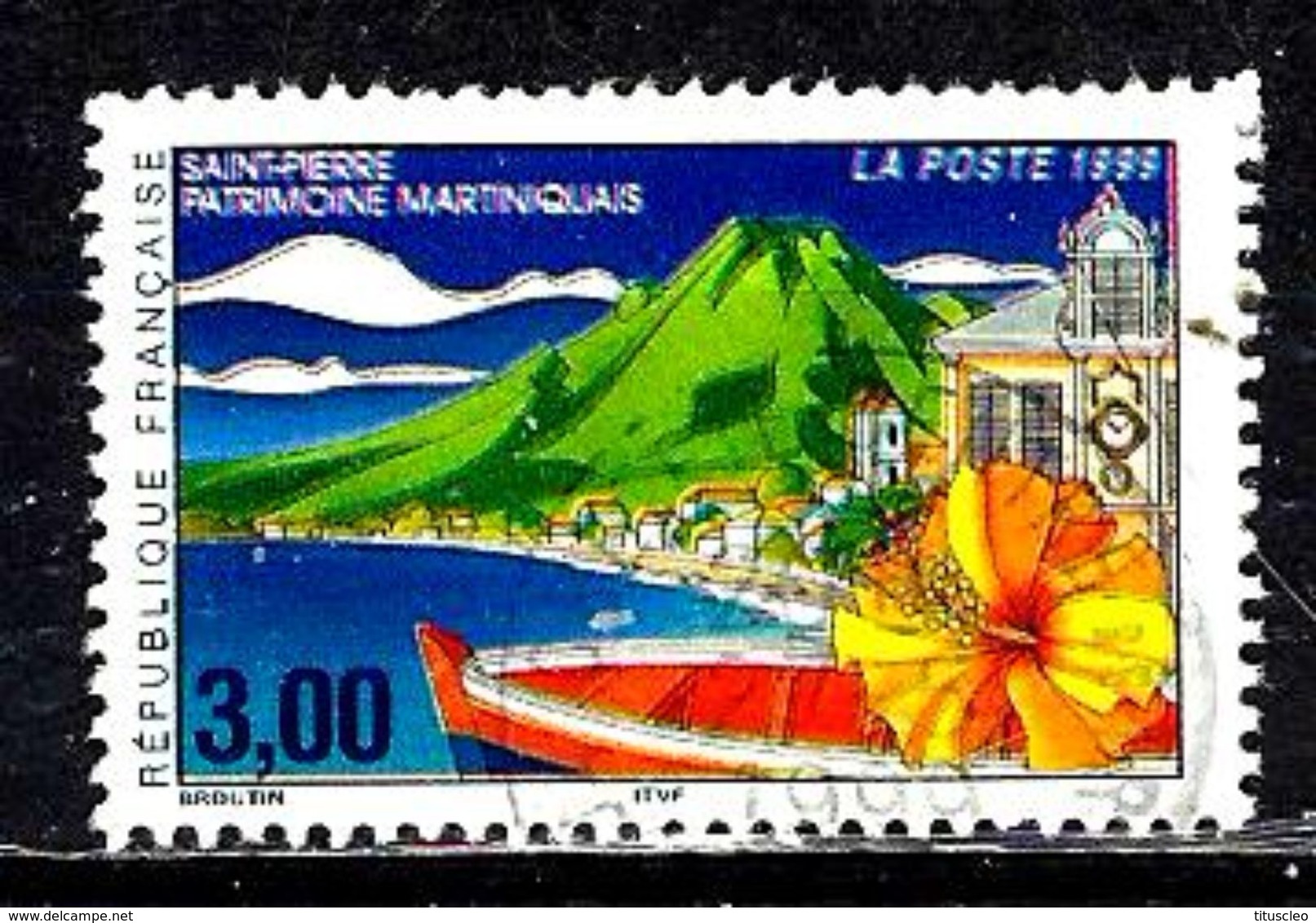 FRANCE 3244°  3f00 Multicolore  Saint Pierre Patrimoine Martiniquais (10% De La Cote + 0,15) - Gebraucht