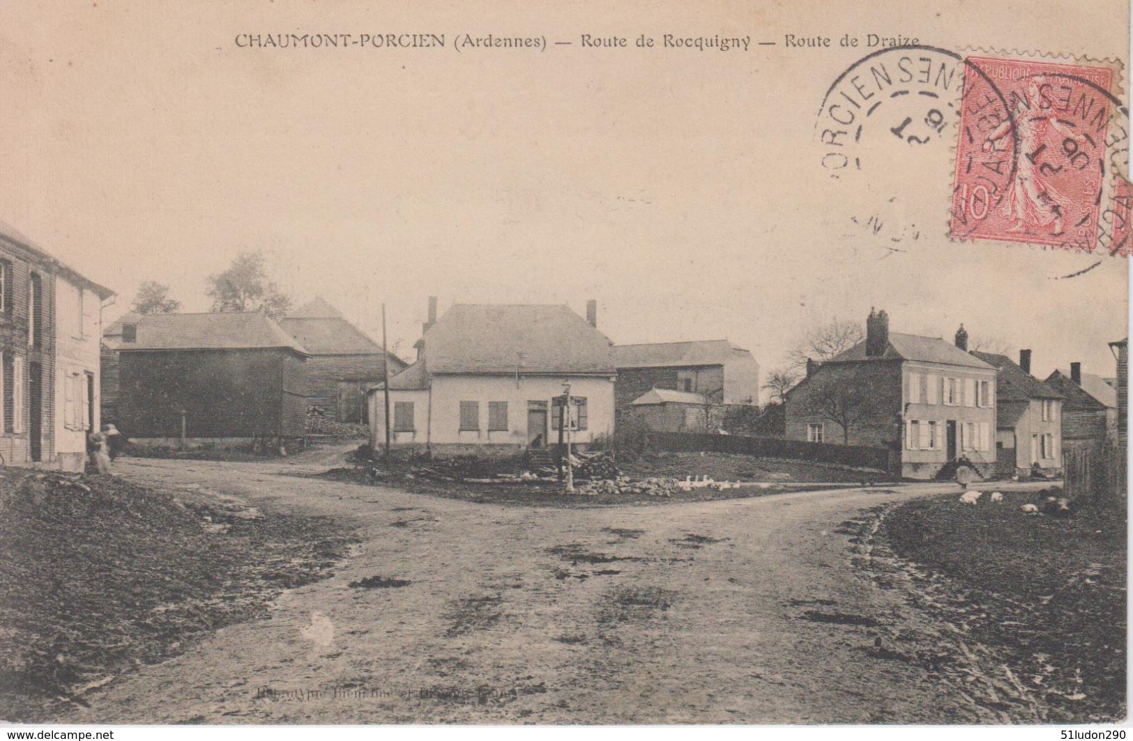 CPA Chaumont-Porcien - Route De Rocquigny - Route De Draize - Autres & Non Classés