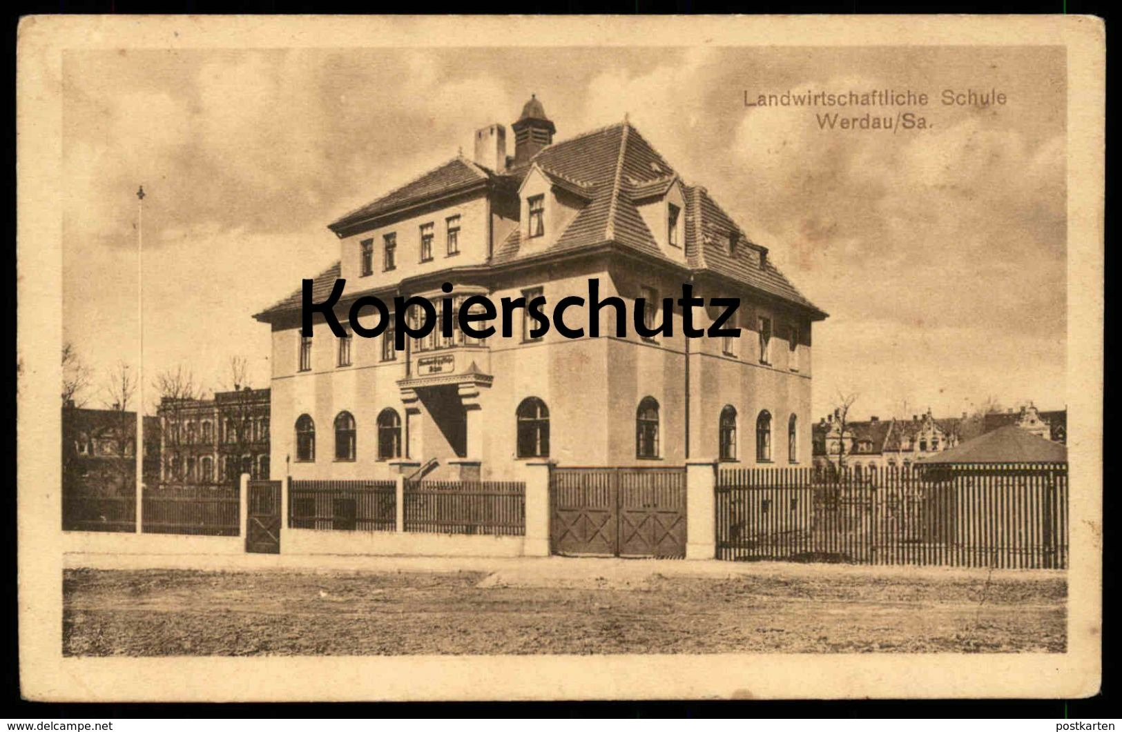 ALTE POSTKARTE WERDAU SACHSEN LANDWIRTSCHAFTLICHE SCHULE School école Ansichtskarte AK Postcard Cpa - Werdau