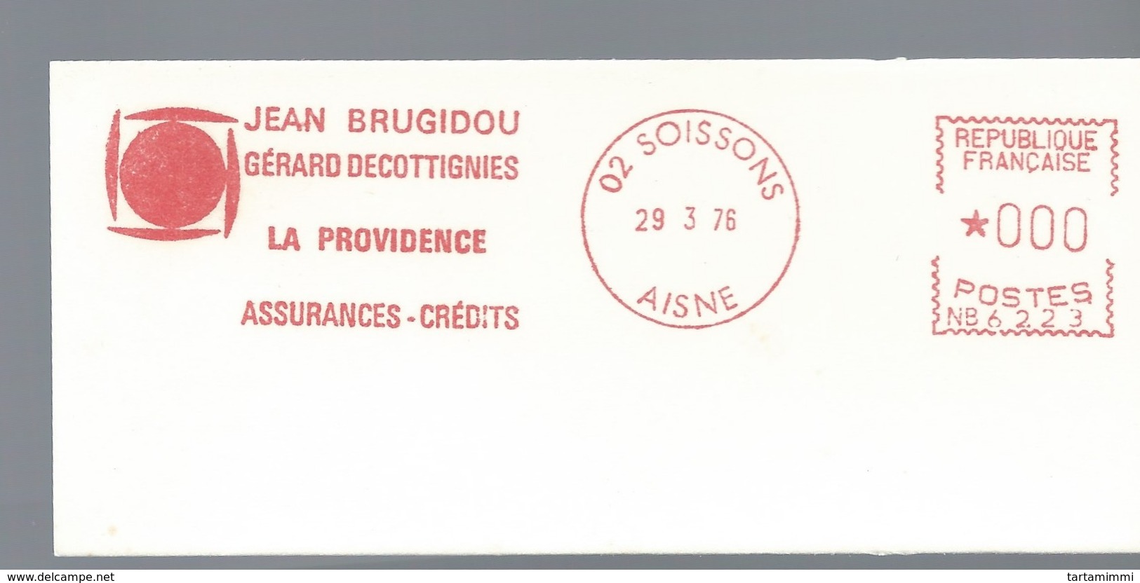 EMA METER STAMP FREISTEMPEL FRANCE LA PROVIDENCE JEAN BRUGIDOU SOISSONS SPECIMEN 000 1975 - Specimen