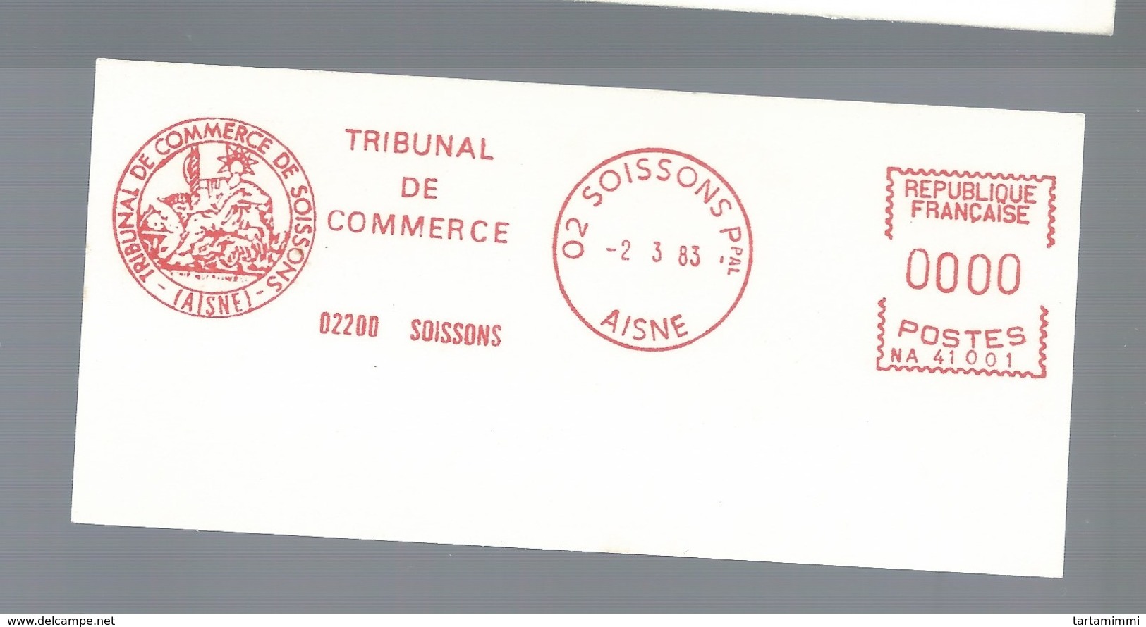 EMA METER STAMP FREISTEMPEL FRANCE TRIBUNAL DE COMMERCE SOISSONS SPECIMEN 0000 1983 - Specimen