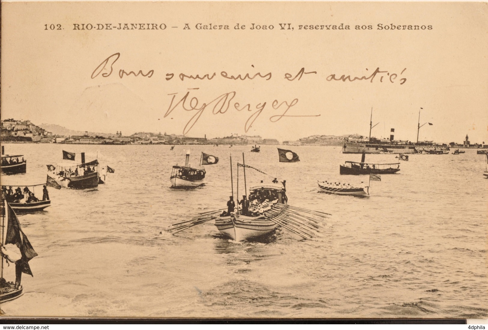 Rio-de-Janeiro, 1905, A Galera De Joao VI, Reservada Aos Soberanos, Animée - Rio De Janeiro