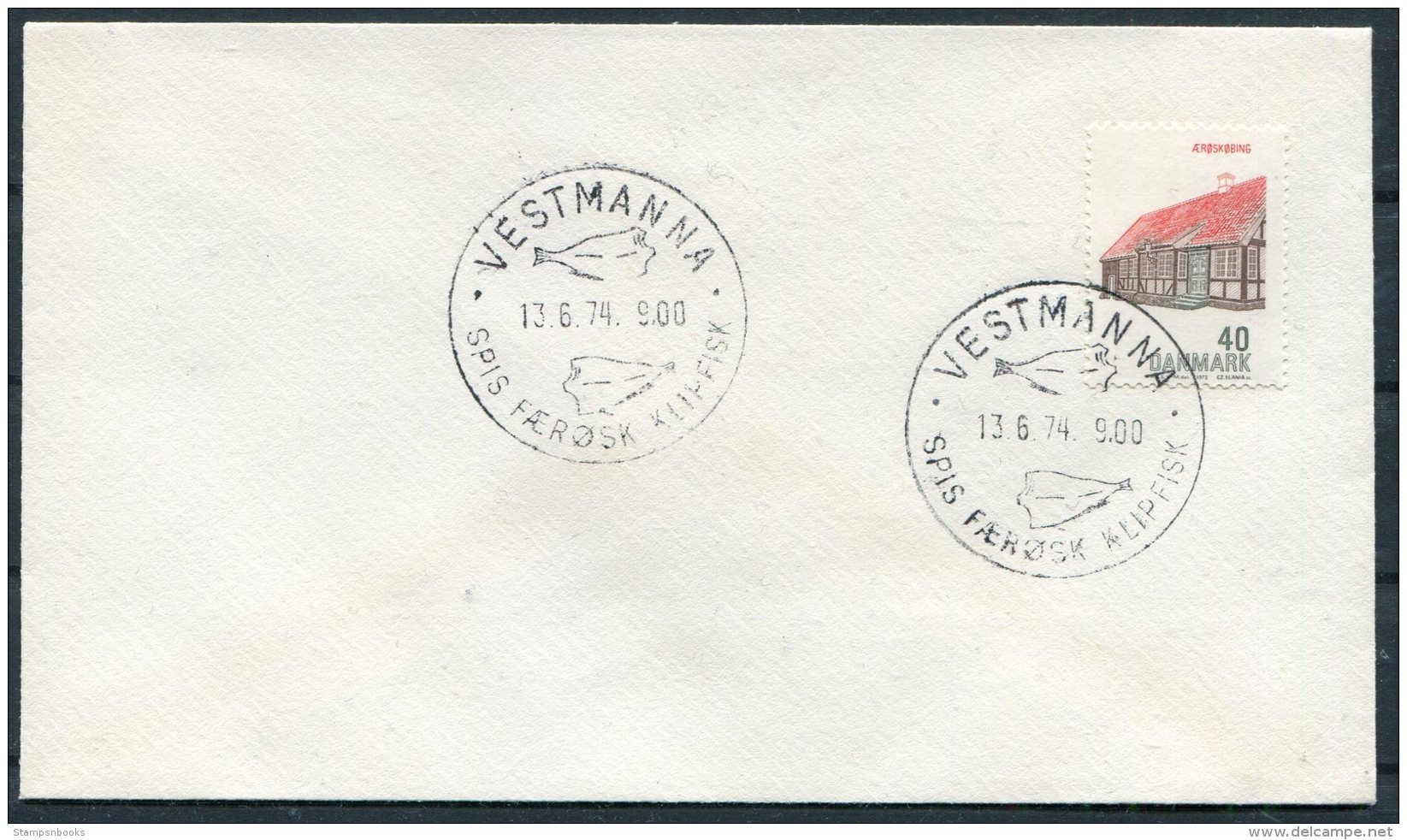 1974 Faroe Islands Cover Vestmanna Fish (11,07) - Faroe Islands